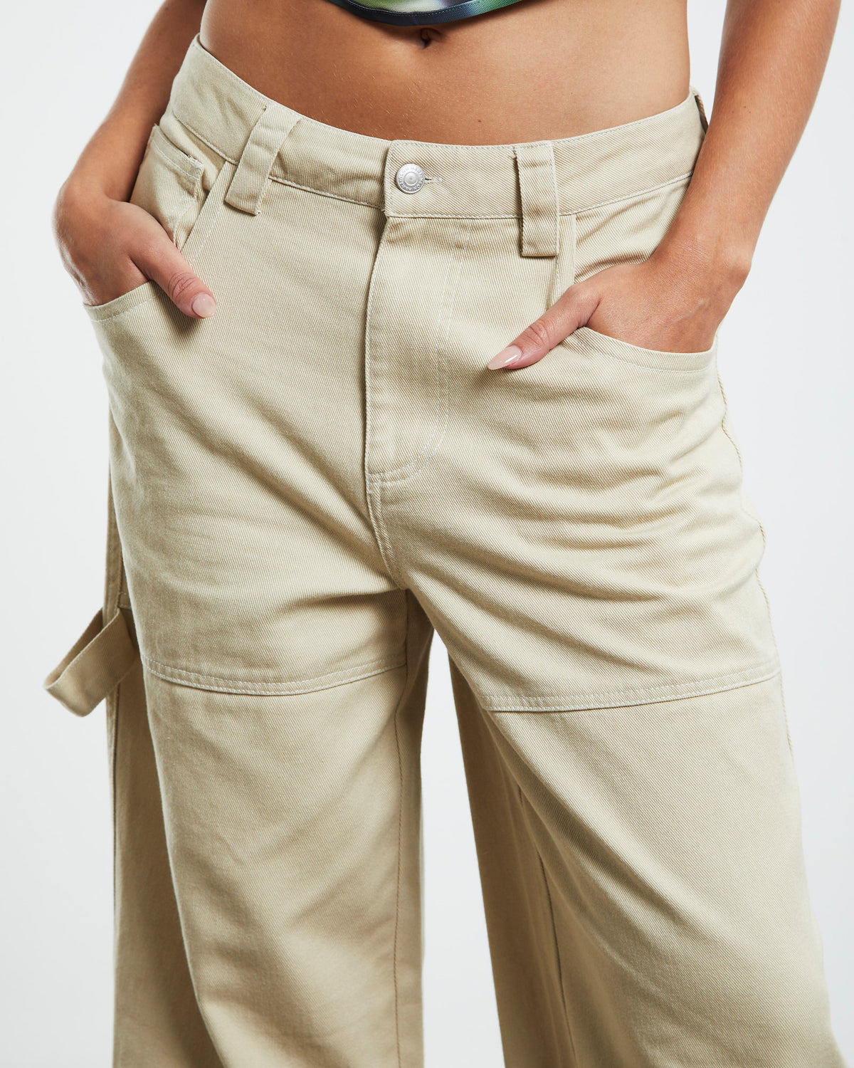 Ash Panelled Carpenter Pants Beige BEIGE