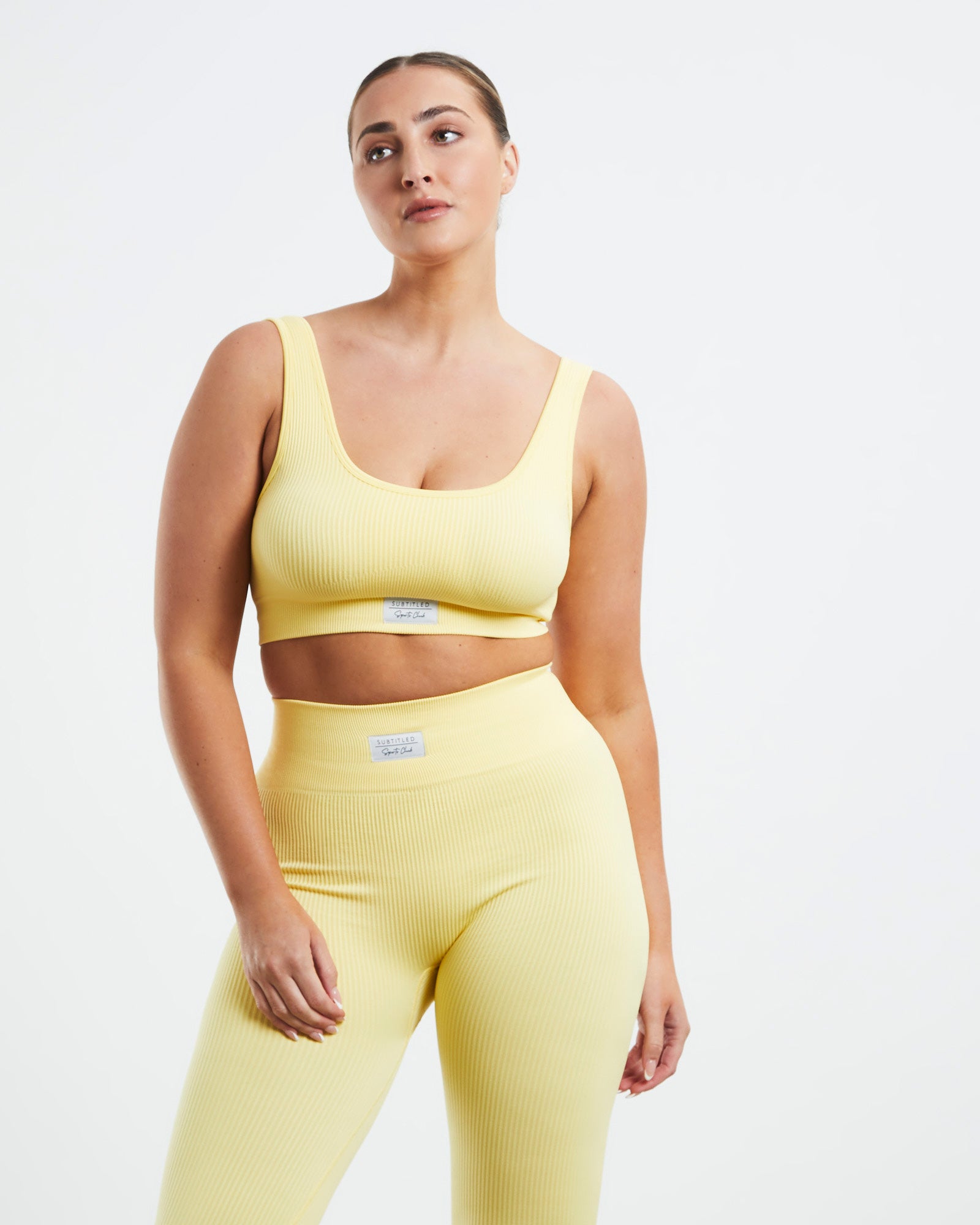 Scoop Neck Sports Crop Lemon Yellow LEMON