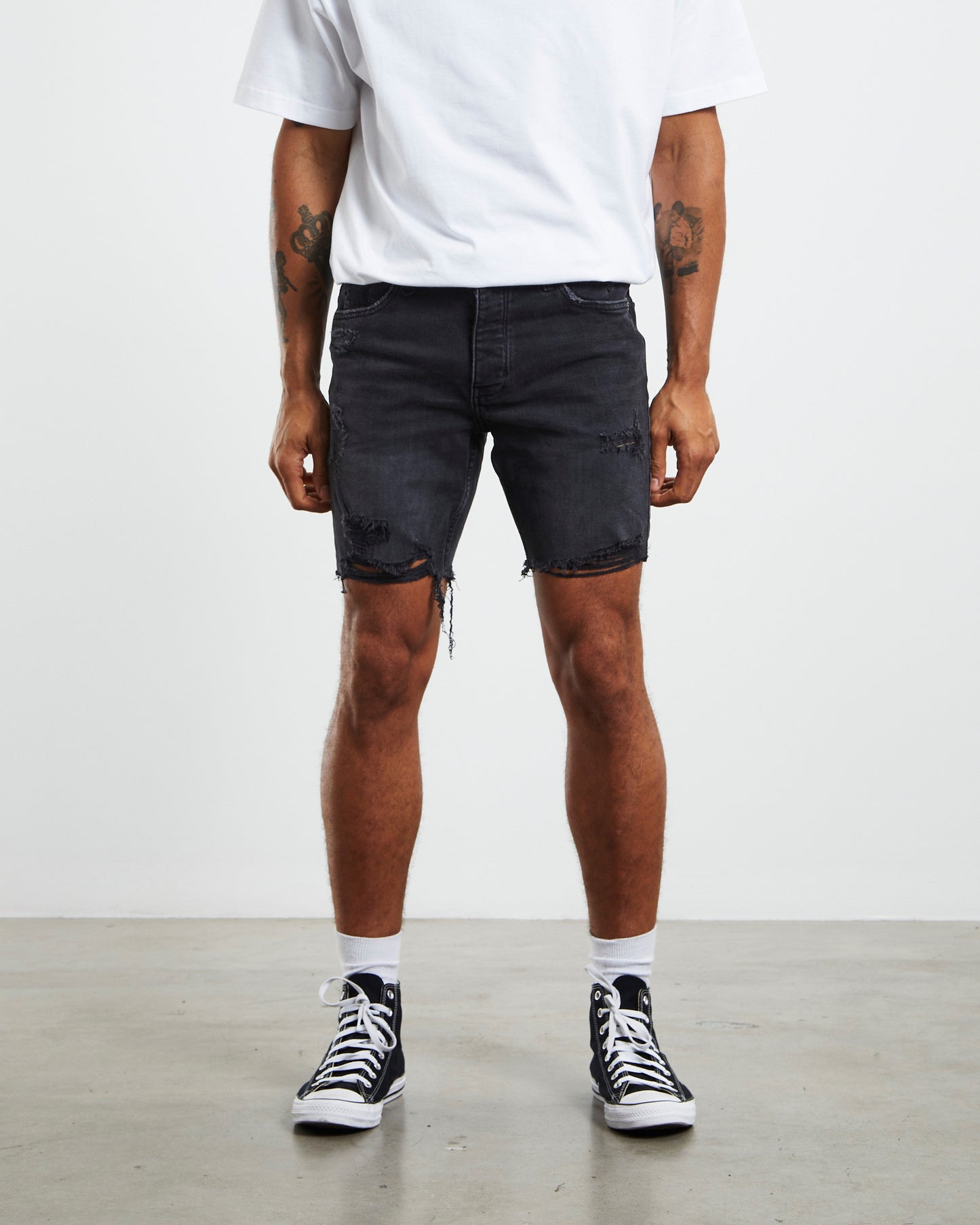 Ray Denim Shorts Washed Space Black