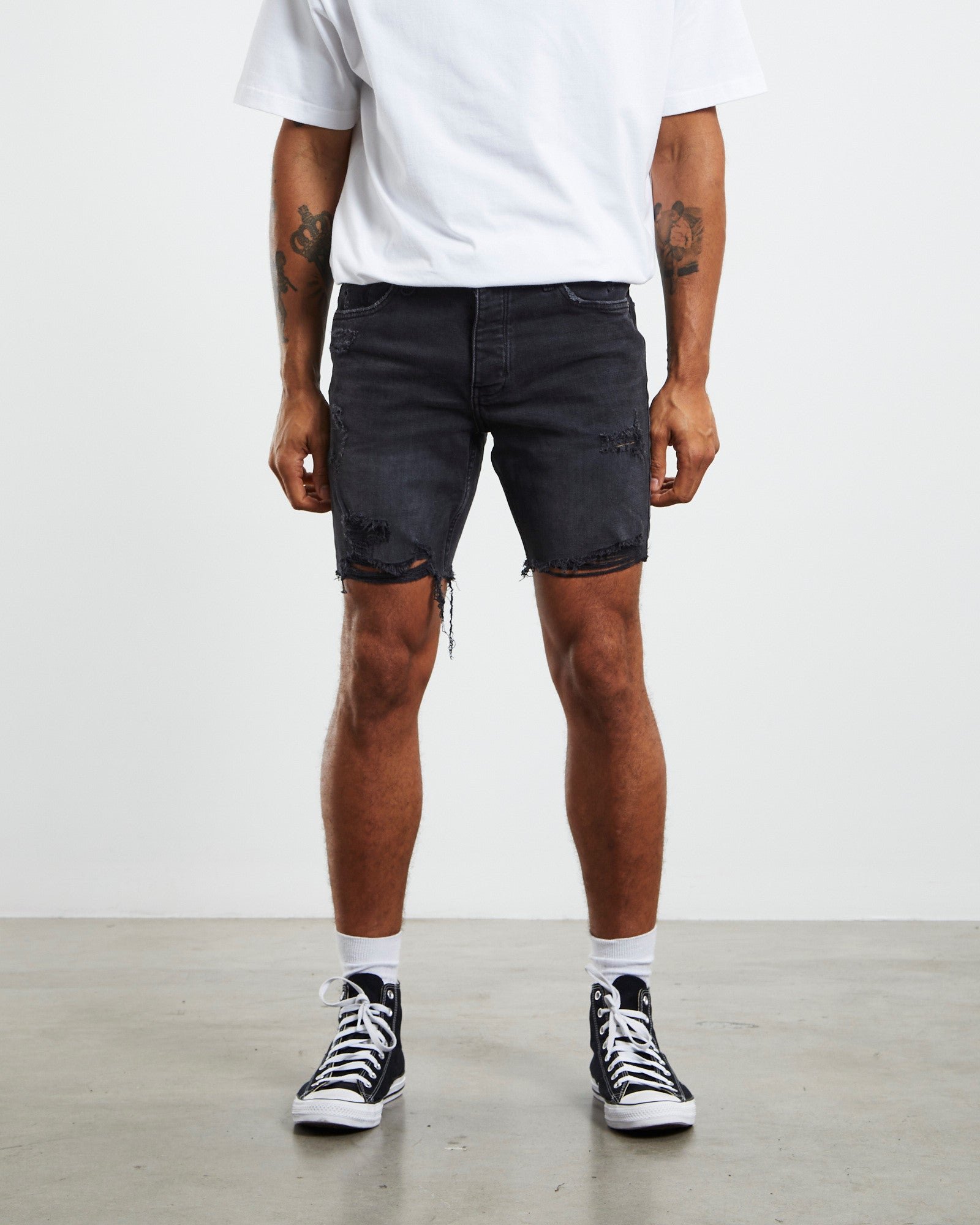 Ray Denim Shorts Washed Space Black BLACK