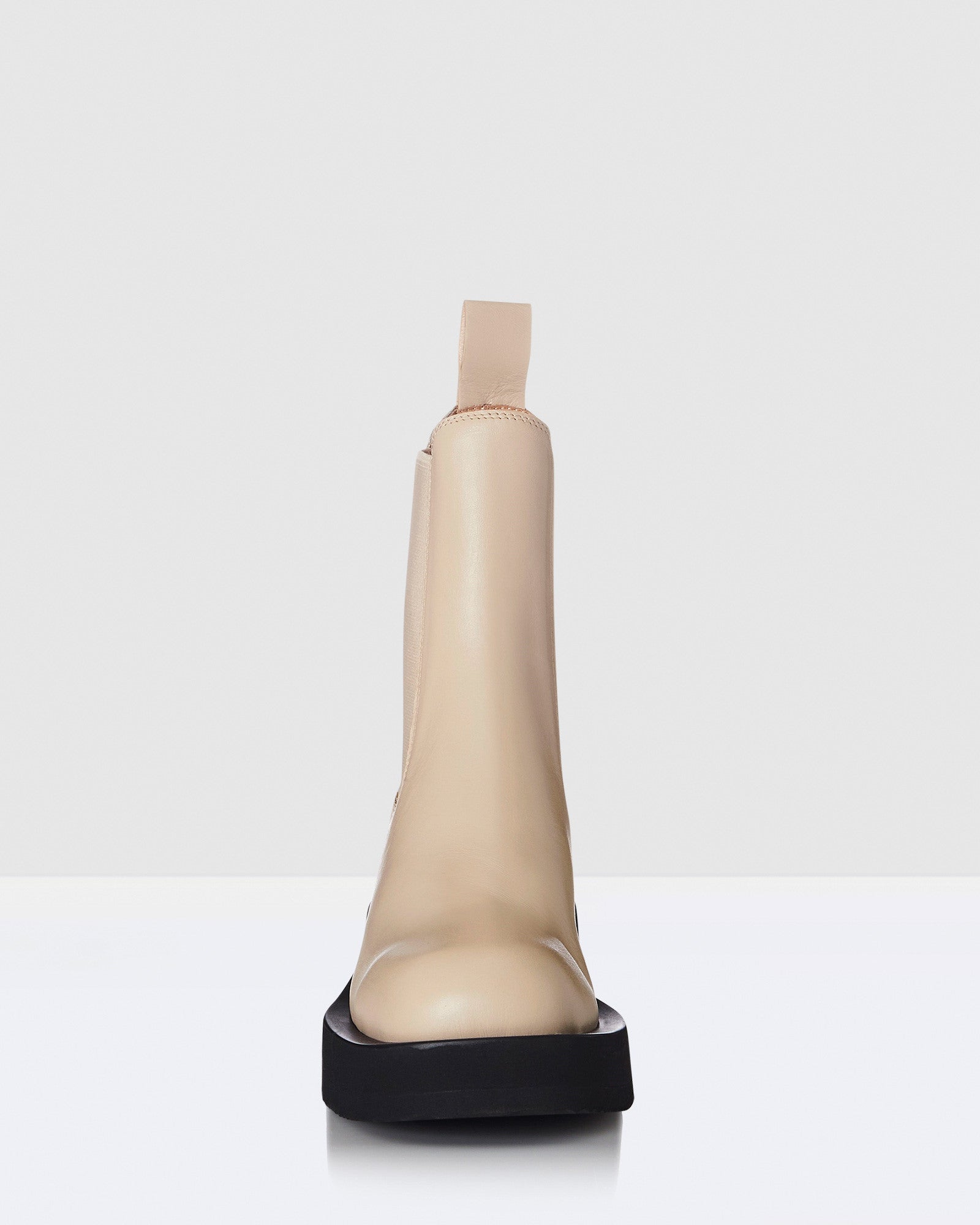 Sean Leather Boots Cream BEIGE