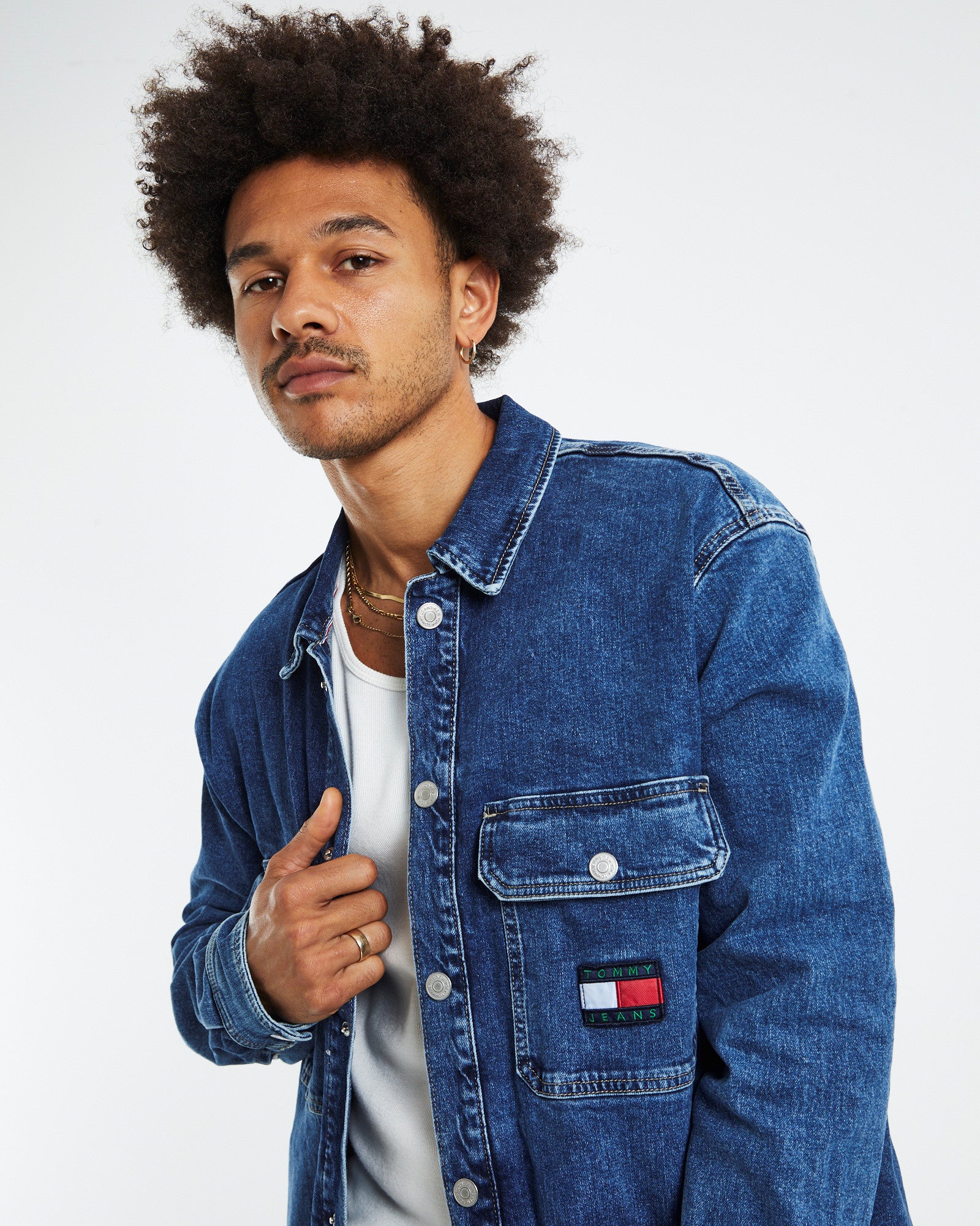 Utility Denim Shirt Jacket Blue DENIM