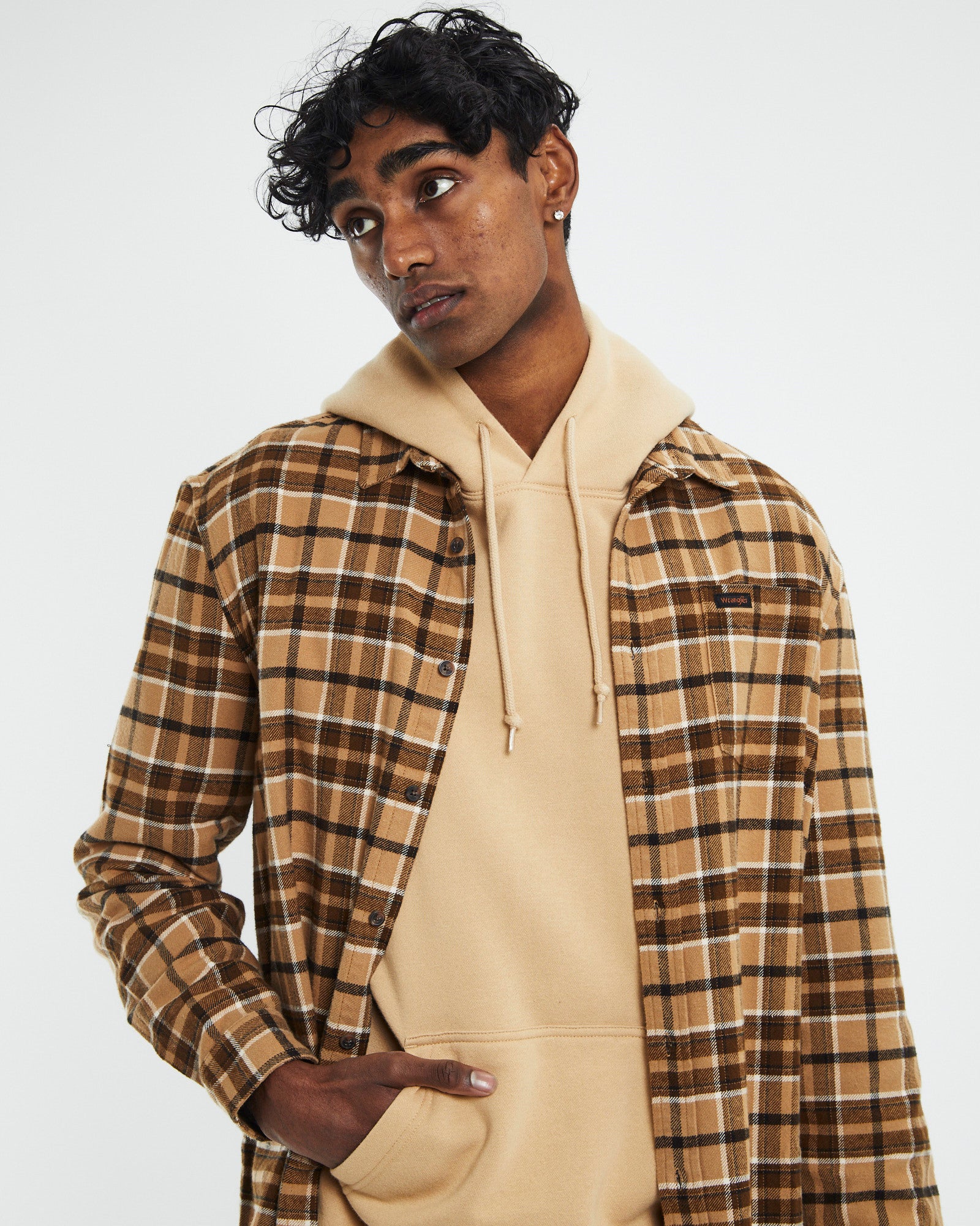 Flanny Check Shirt Tan Check TAN