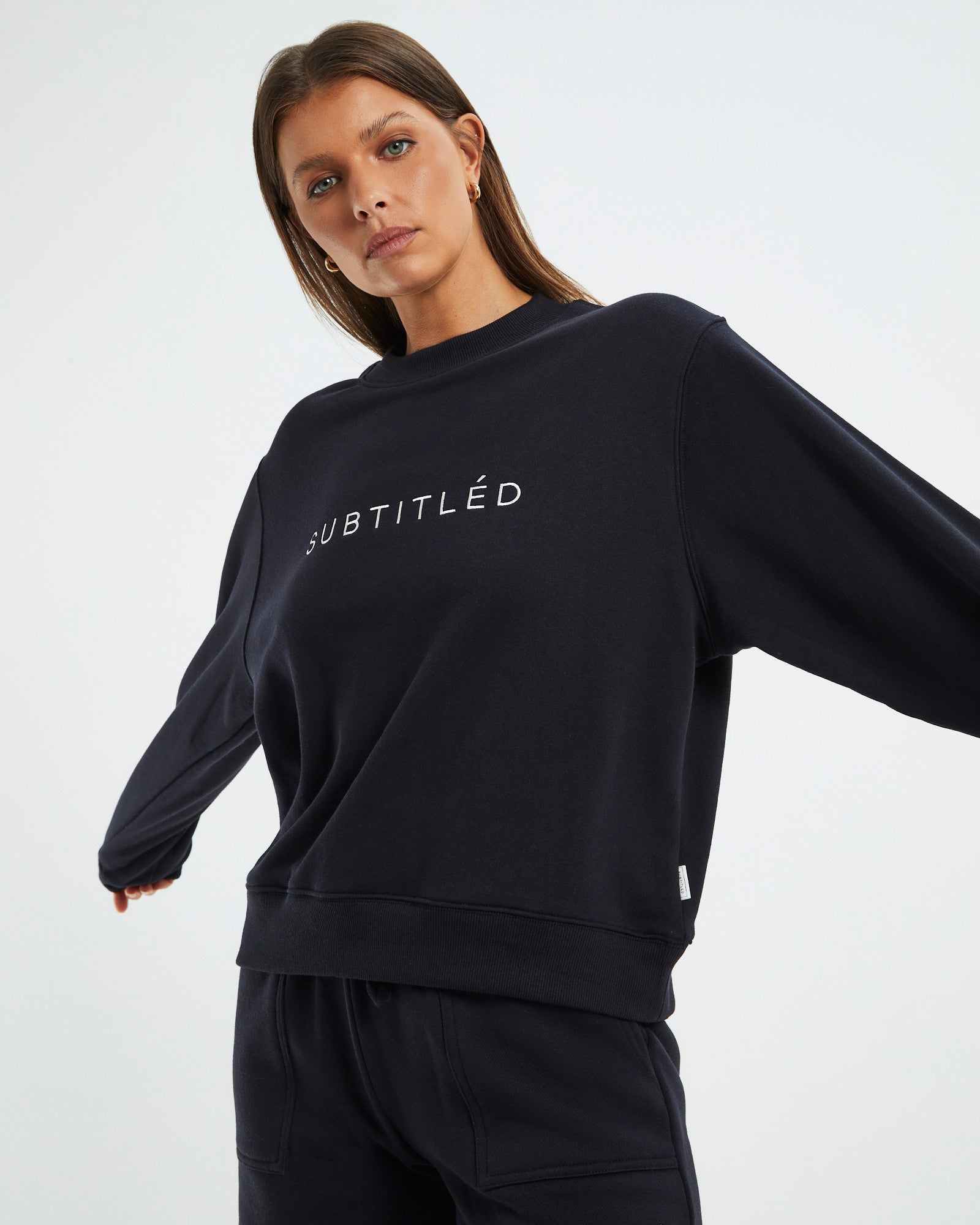 State Fleece Jumper Almost Black BLACK