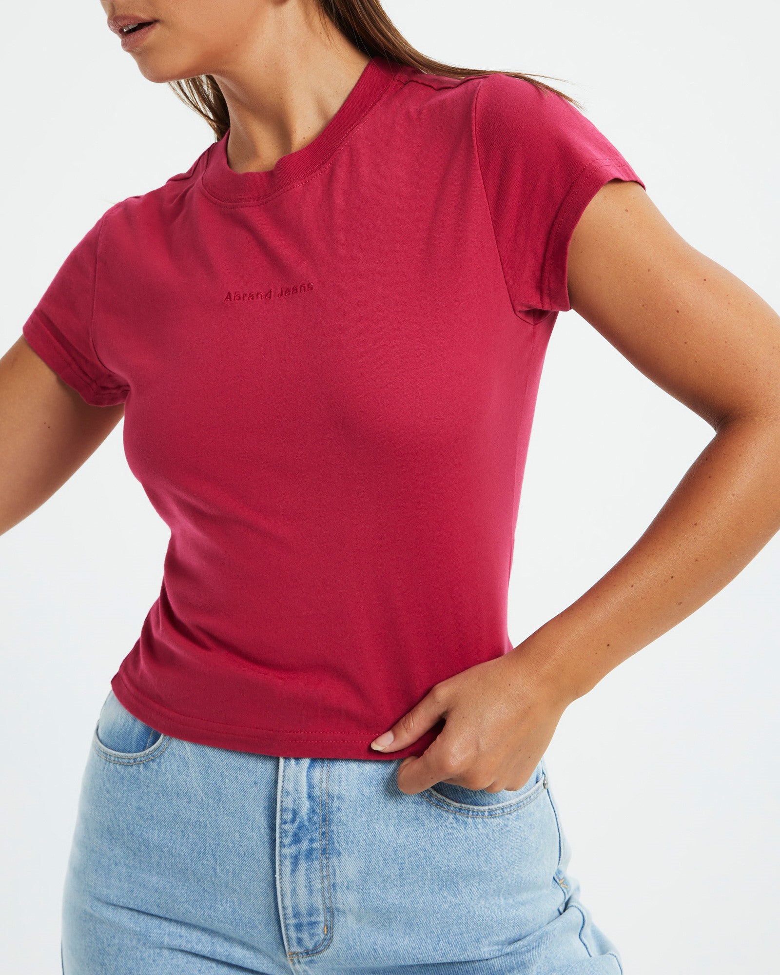 A Baby Tee Magenta Red HOT PINK