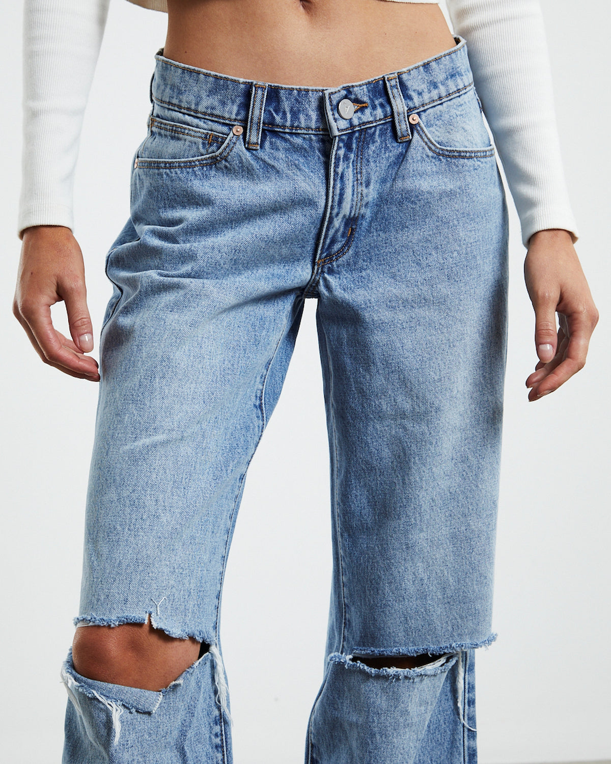 A 99 Low & Wide Jeans Susanna Rip Blue LIGHT BLUE