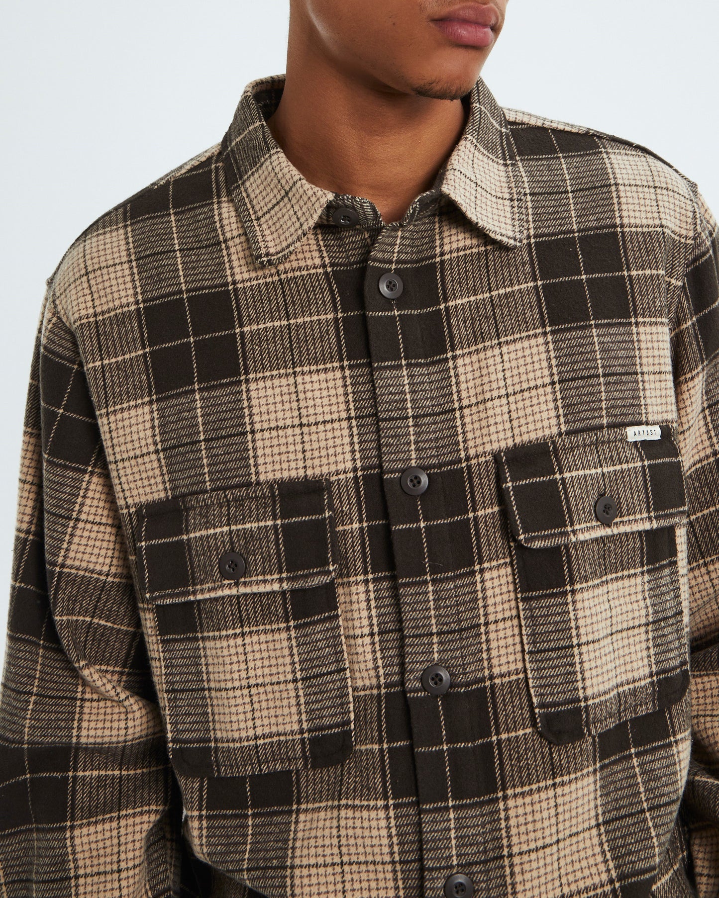 Windsor Check Long Sleeve Overshirt Umber