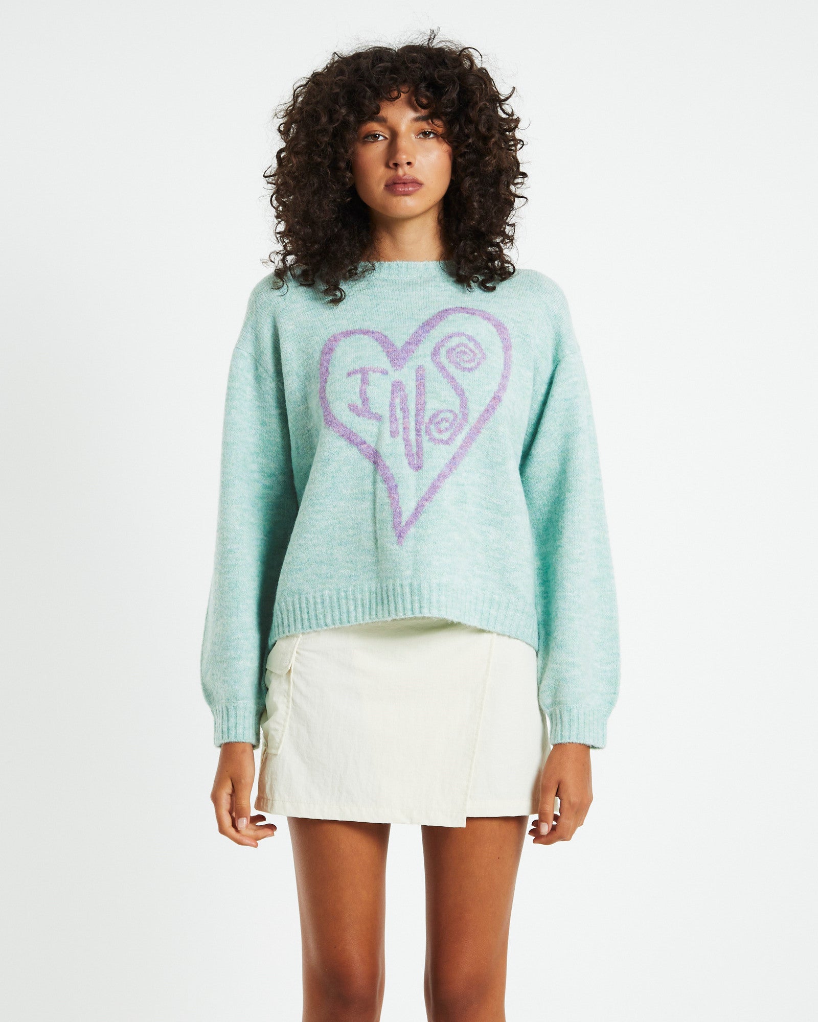 Phoebe Mohair Novelty Knit Jumper Blue GREEN
