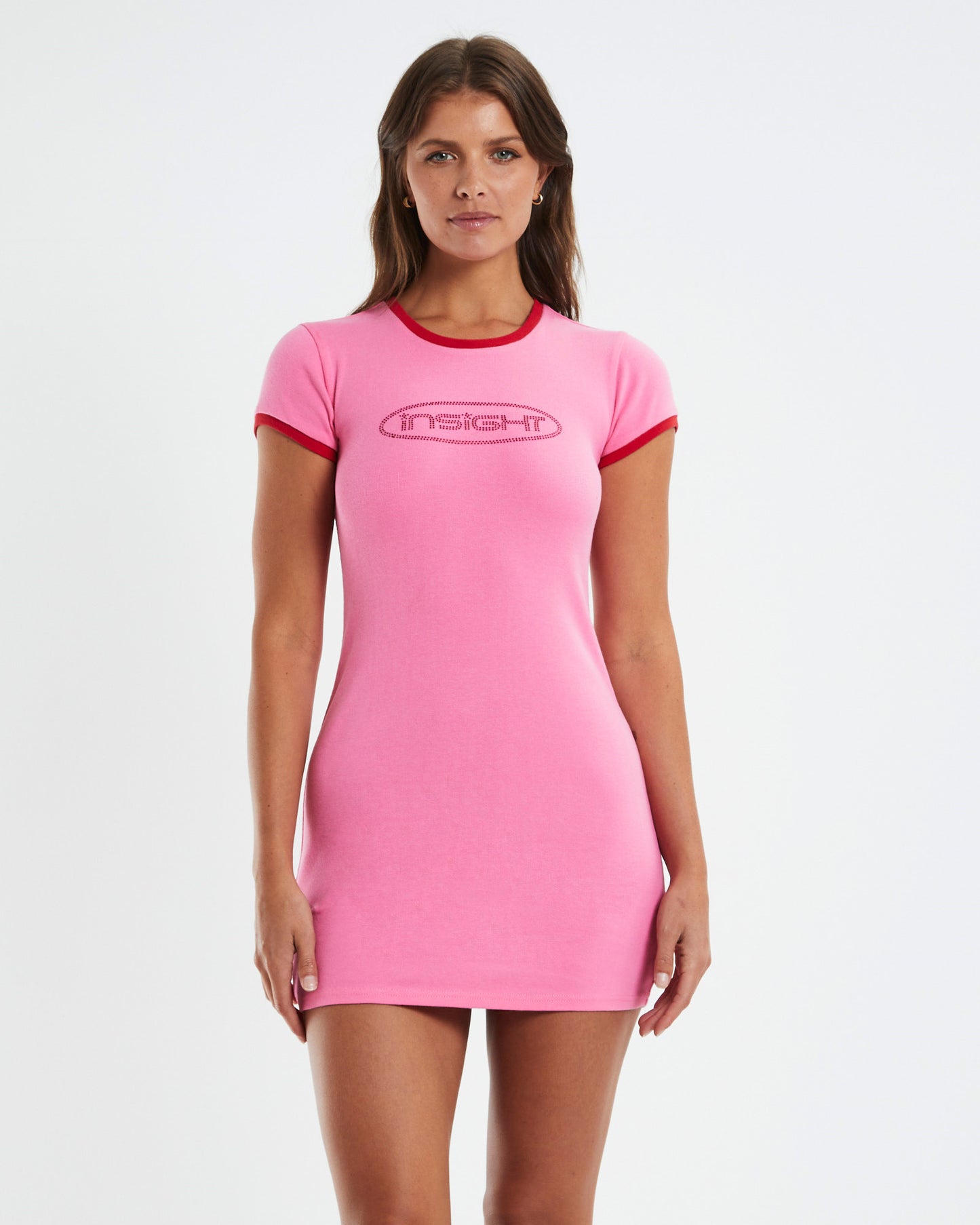 Cora Ringer Baby Tee Dress Pink