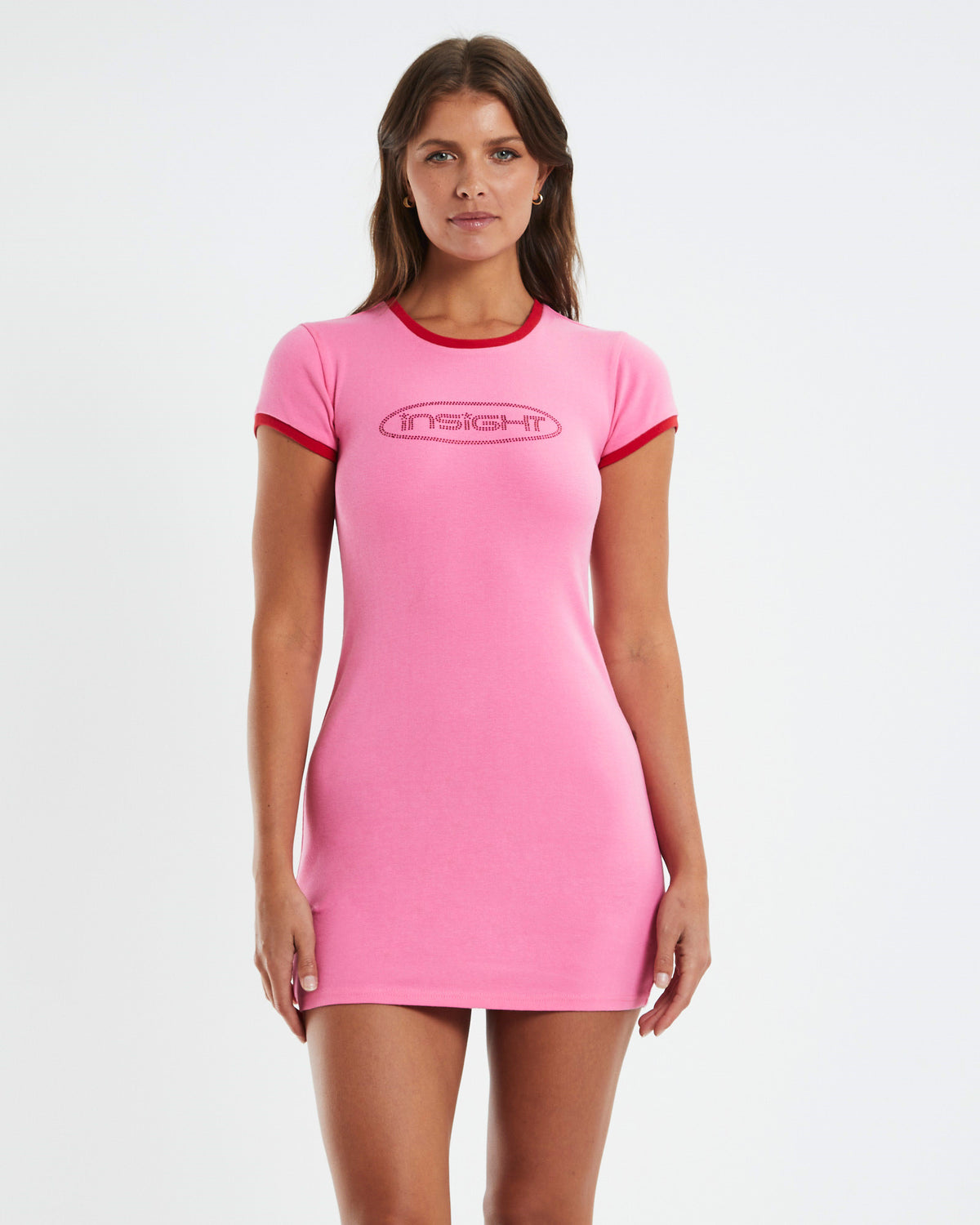 Cora Ringer Baby Tee Dress Pink PINK