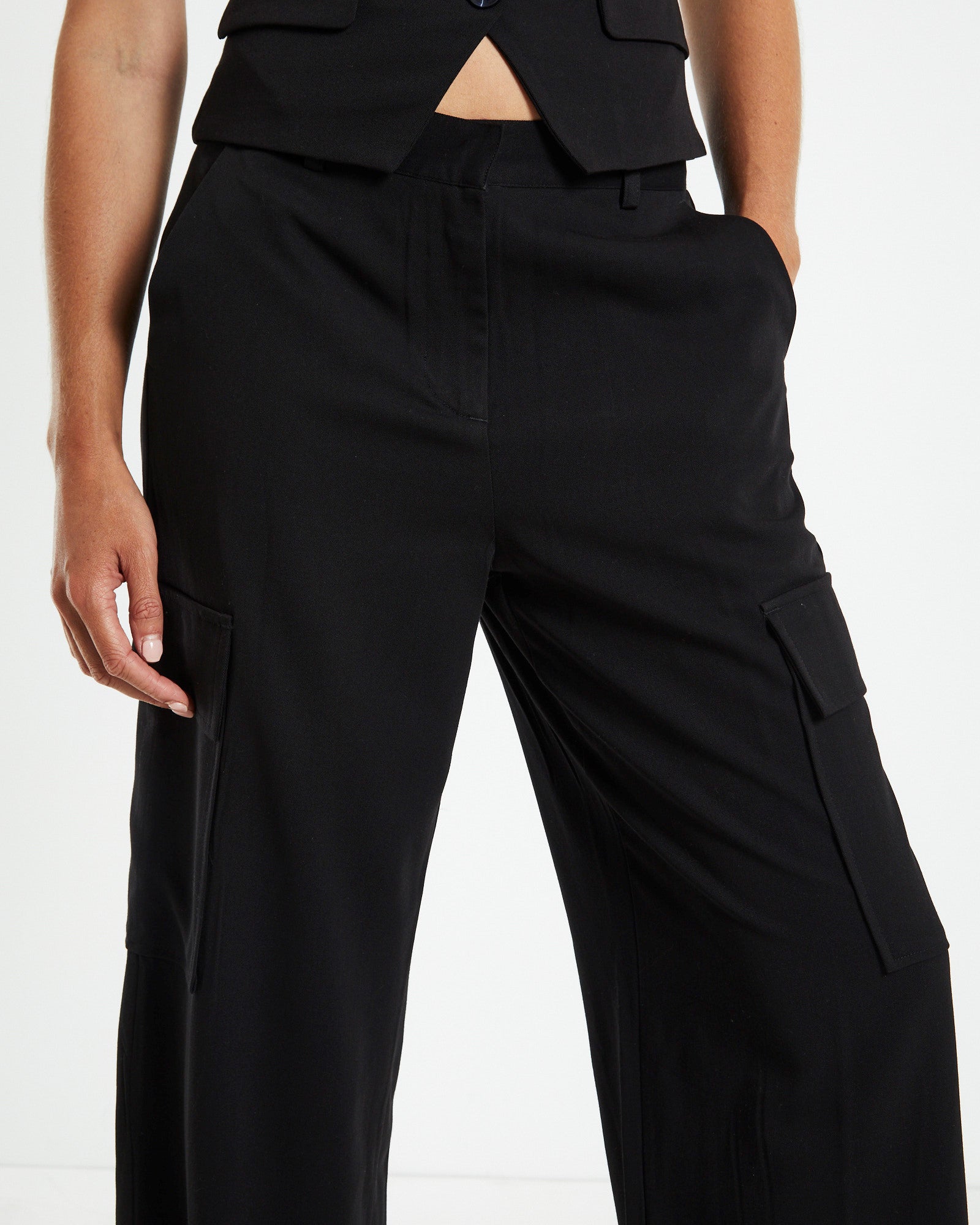 Brooklyn Low Rise Utility Suit Pants Black BLACK