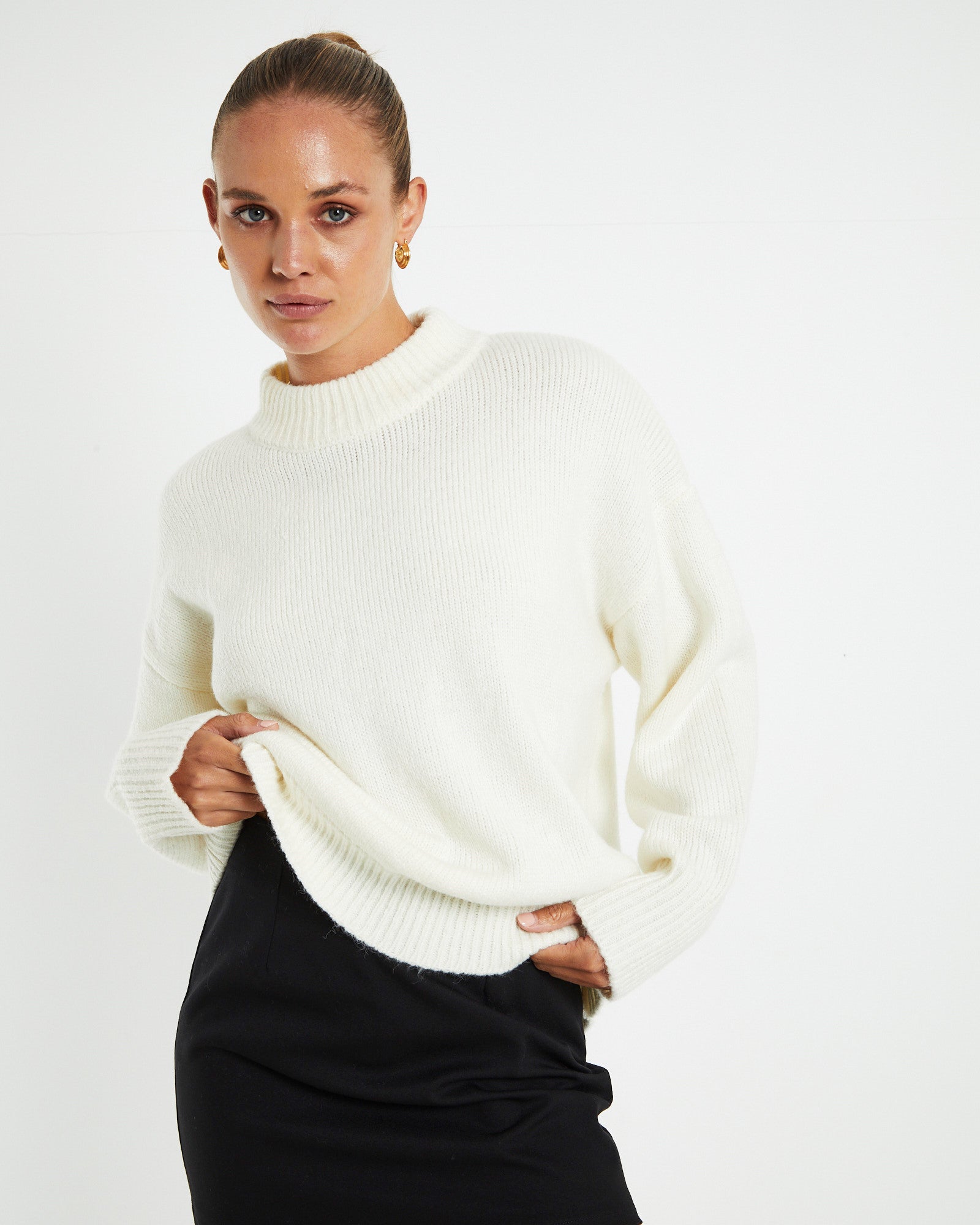 Maxie Oversized Knit Jumper Coconut White OFF WHIT