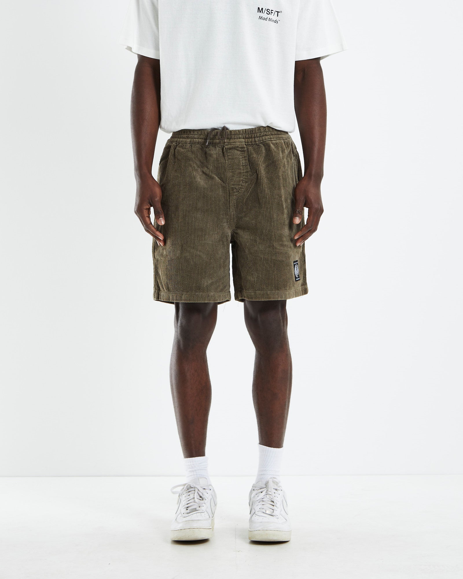 Pigment Cotton Cord Beach Metal Shorts Brown