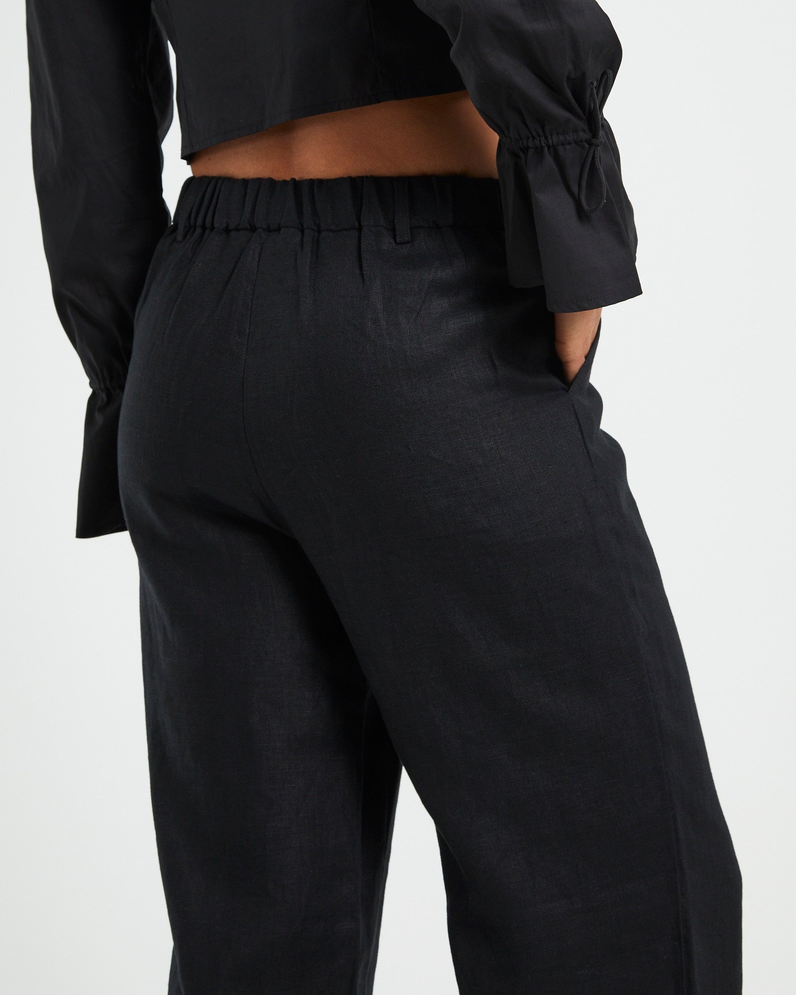 Jemimah Linen Trousers BLACK