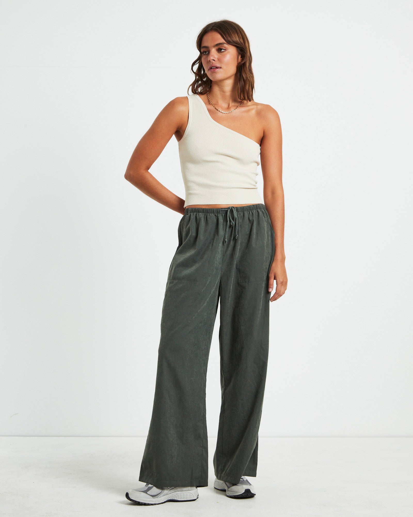 Sahara Soft Drape Coastal Pant Deep Green GREEN