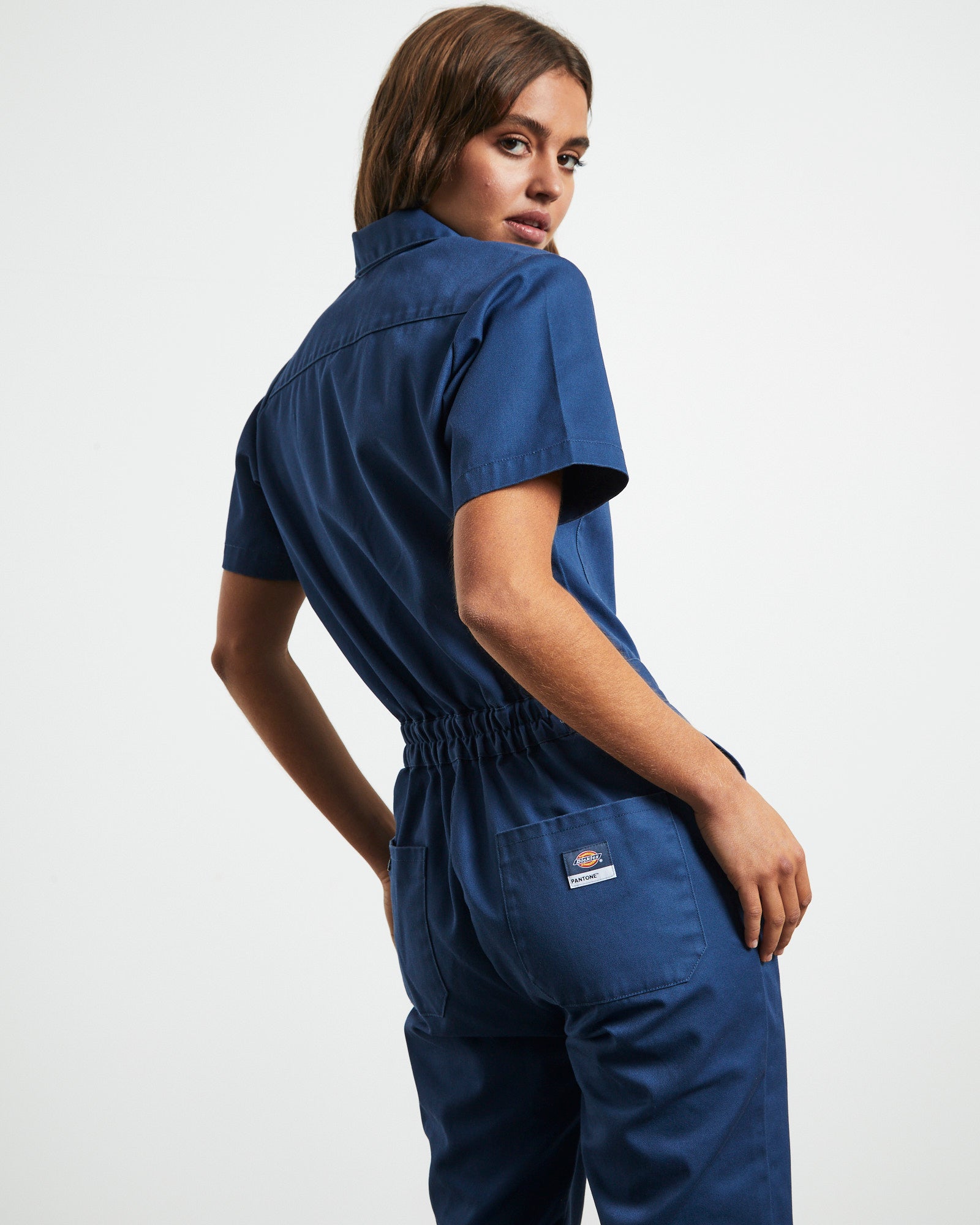 Smithville Short Sleeve Coveralls in Dark Denim BLUE