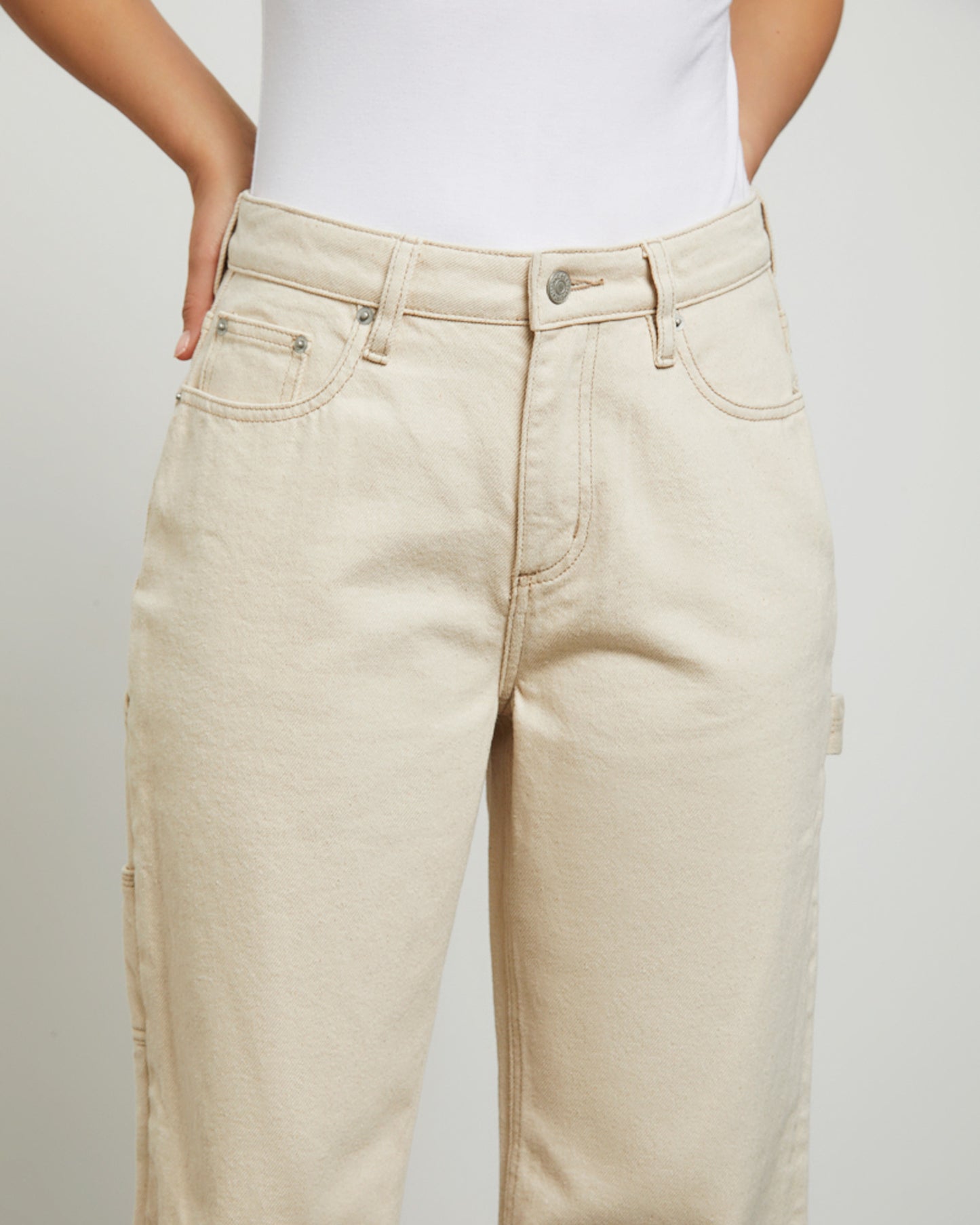 90s Mid Baggy Jeans in Organic Ecru