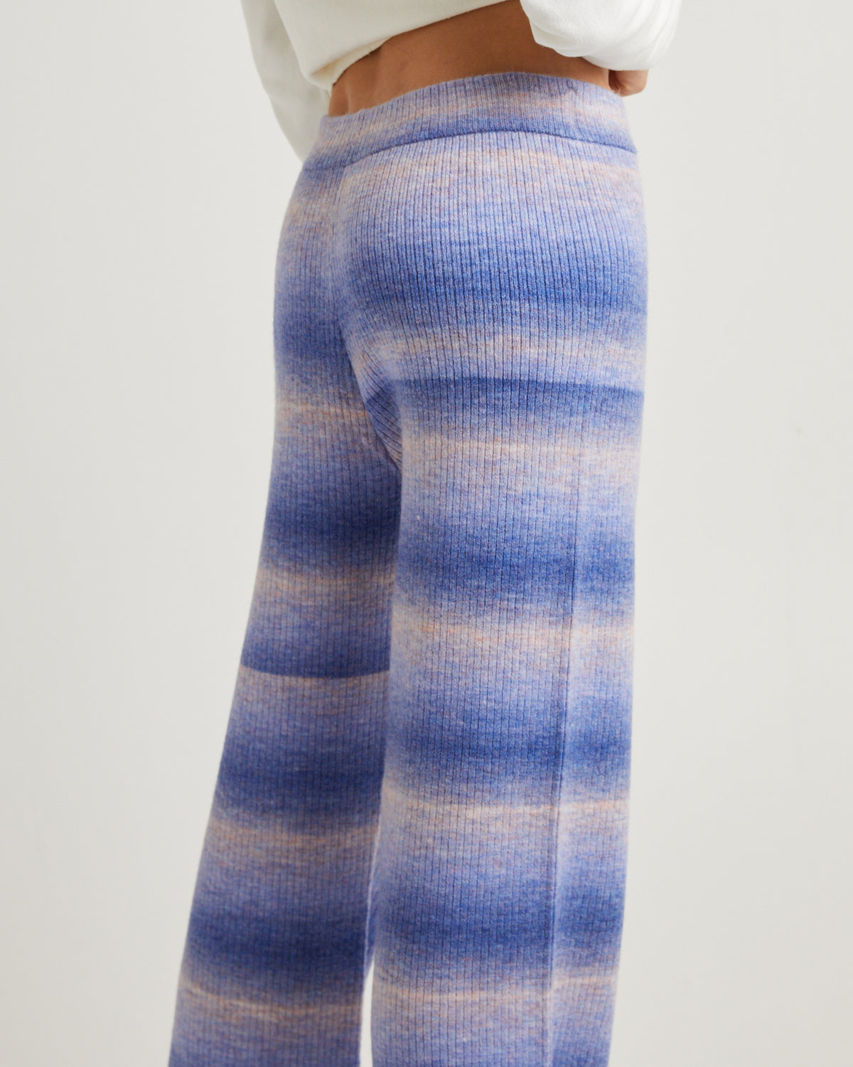 Pnoom Wide Leg Knit Pants Powder Blue WASHED VIOLET