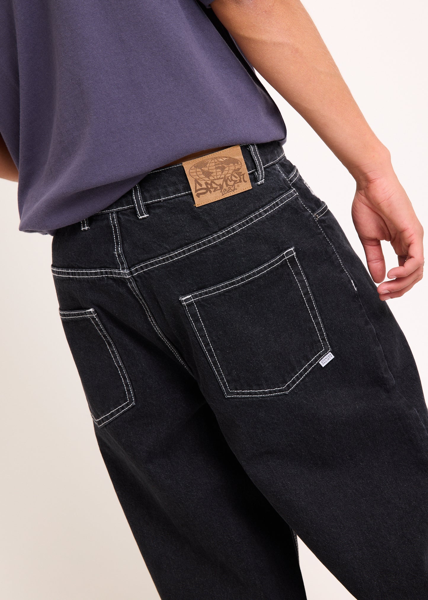 Wide Boy Denim Jeans SILVER BLACK