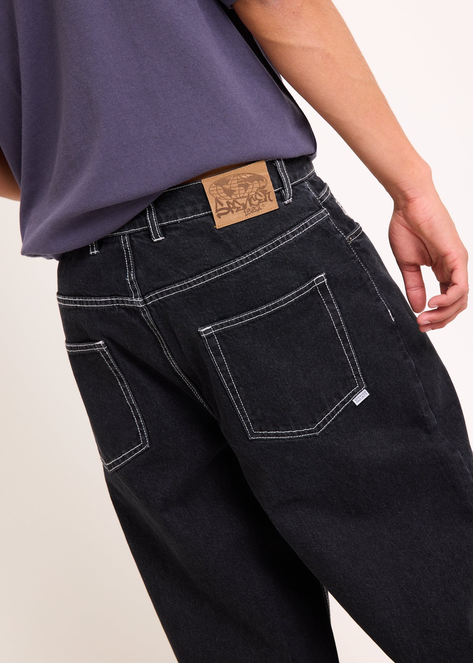 Wide Boy Denim Jeans SILVER BLACK