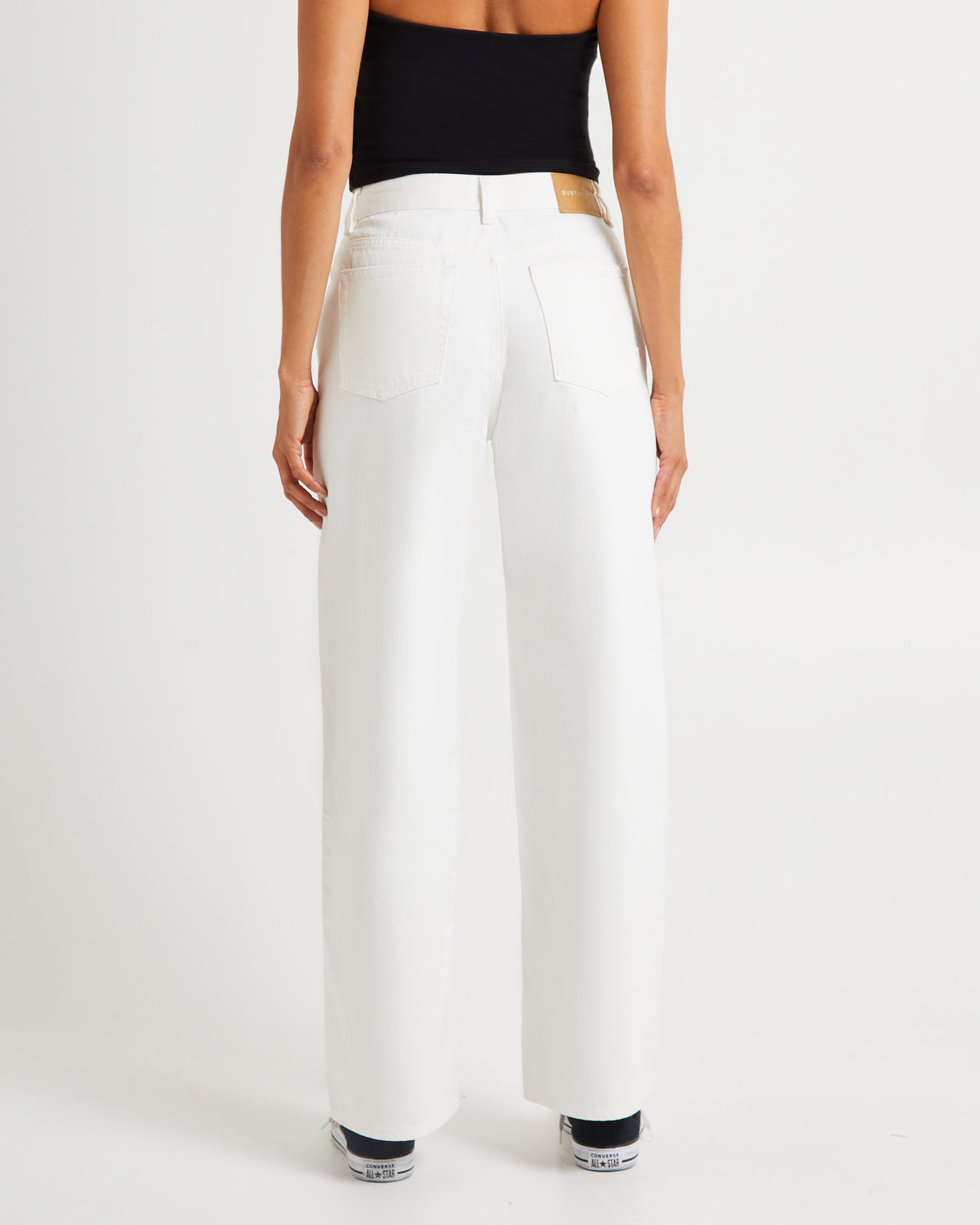 Alexa Mid Rise Relaxed Denim Jeans WHITE