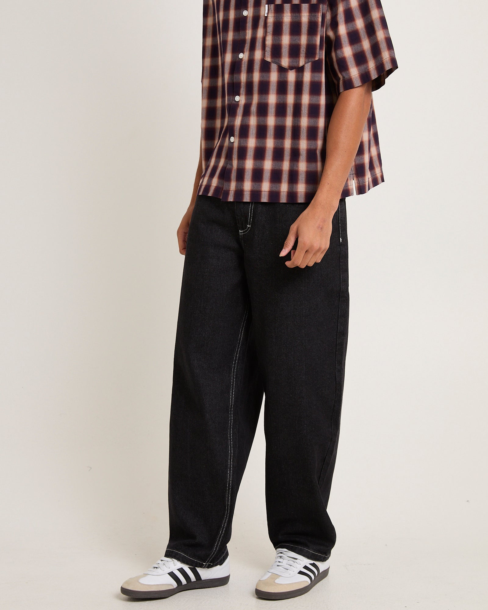 Wide Boy Denim Jeans SILVER BLACK