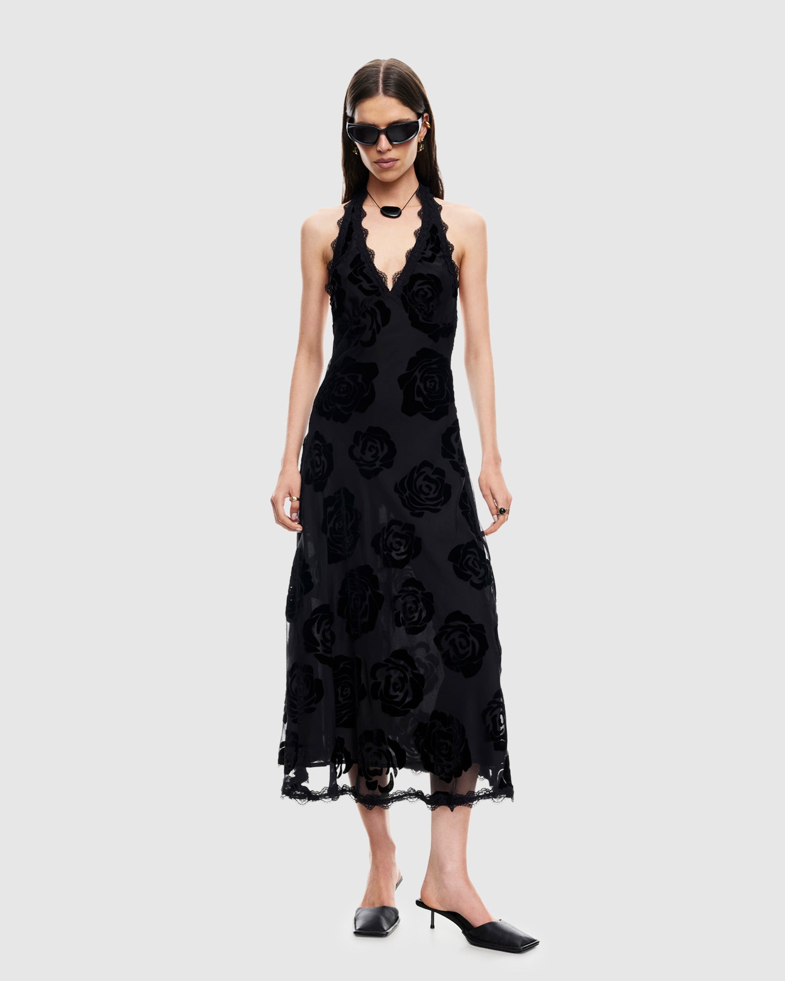 Stars Align Midi Dress BURNT NOIR ROSE