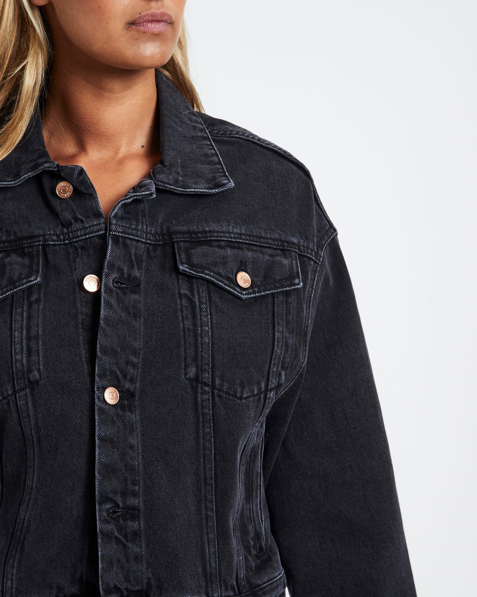 Kenny Baggy Denim Jacket After Dark Black BLACK