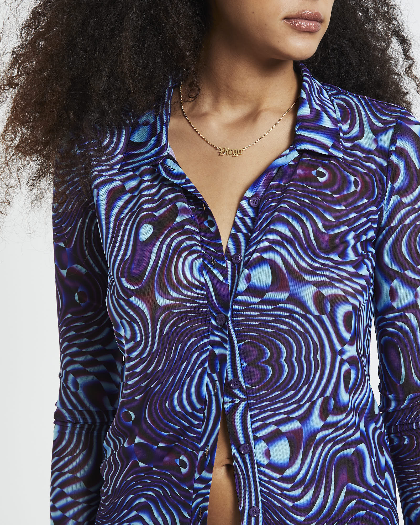 Roxie Button Front Shirt Purple ASSORTED