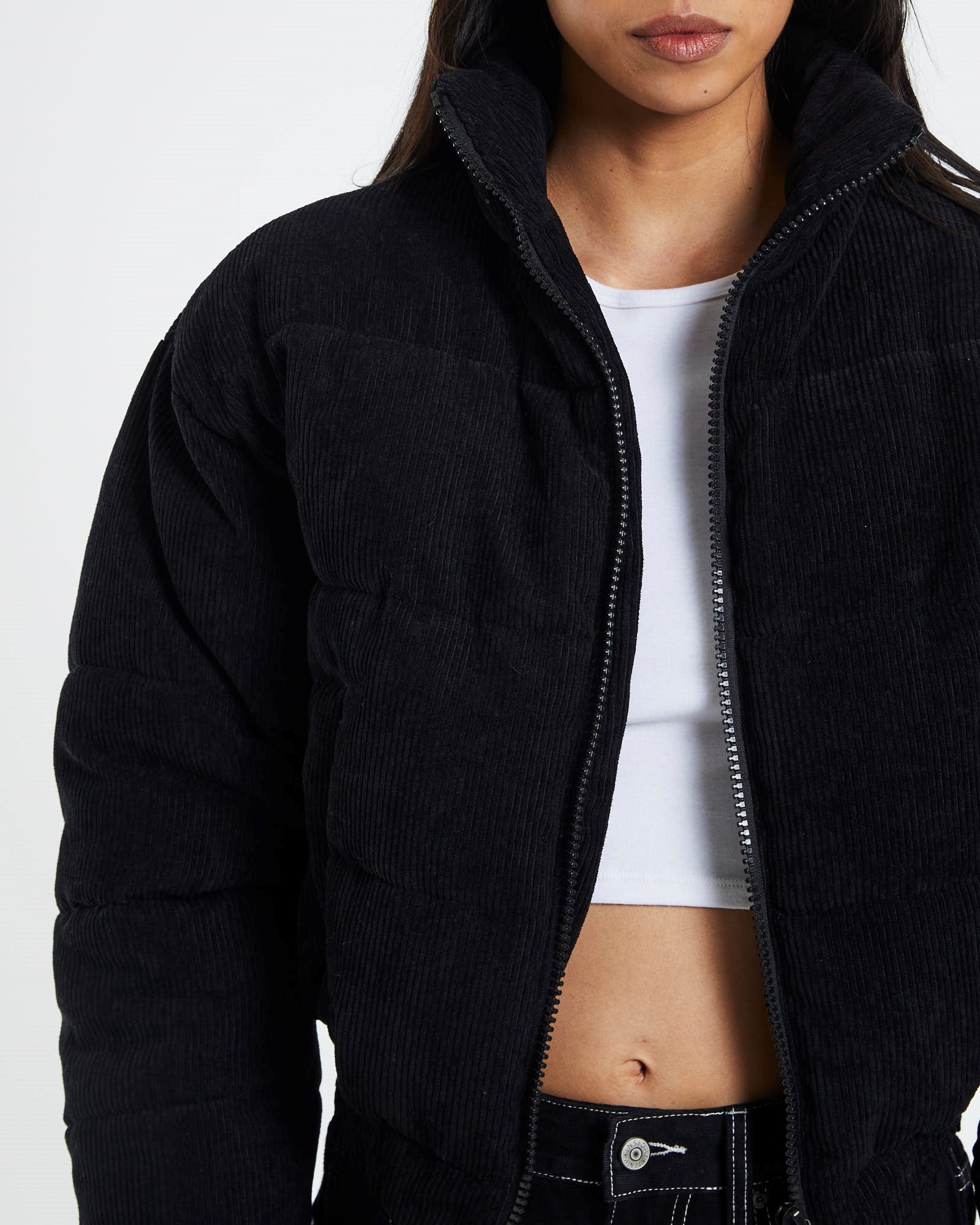 Ivy Cropped Puffer Jacket Black BLACK