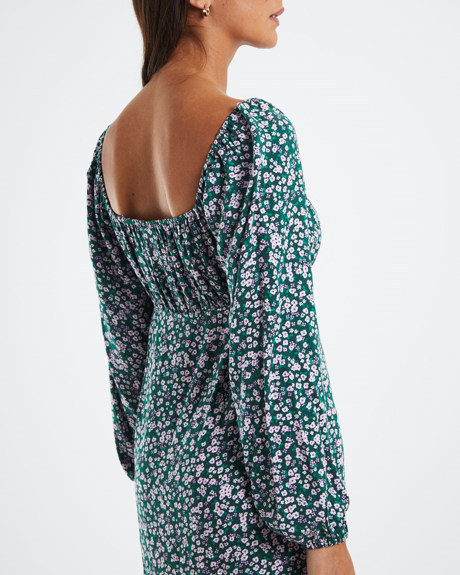 Callie Meadow Puff Sleeve Mini Dress Floral ASSORTED