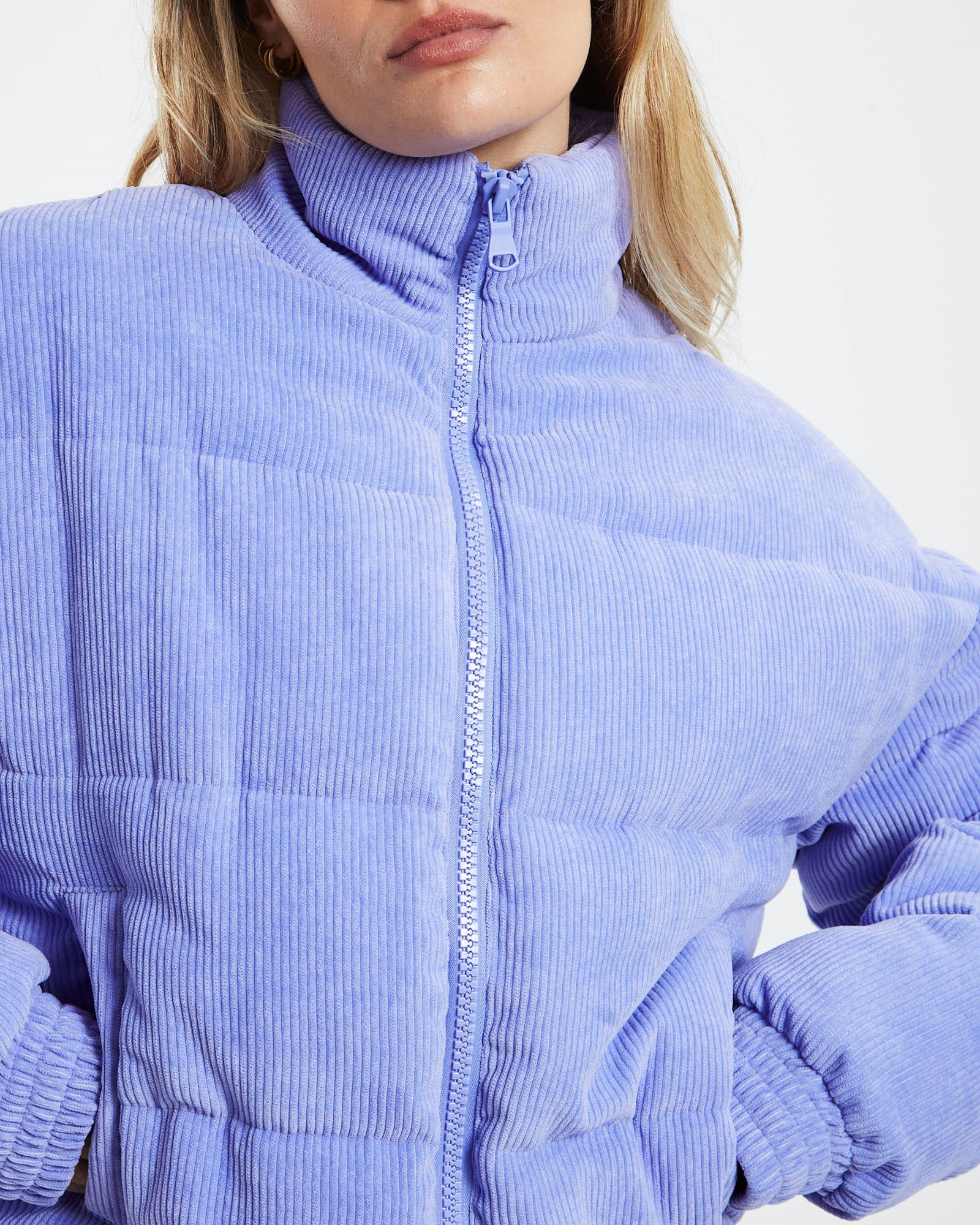 Ivy Cropped Puffer Jacket Purple PURPLE