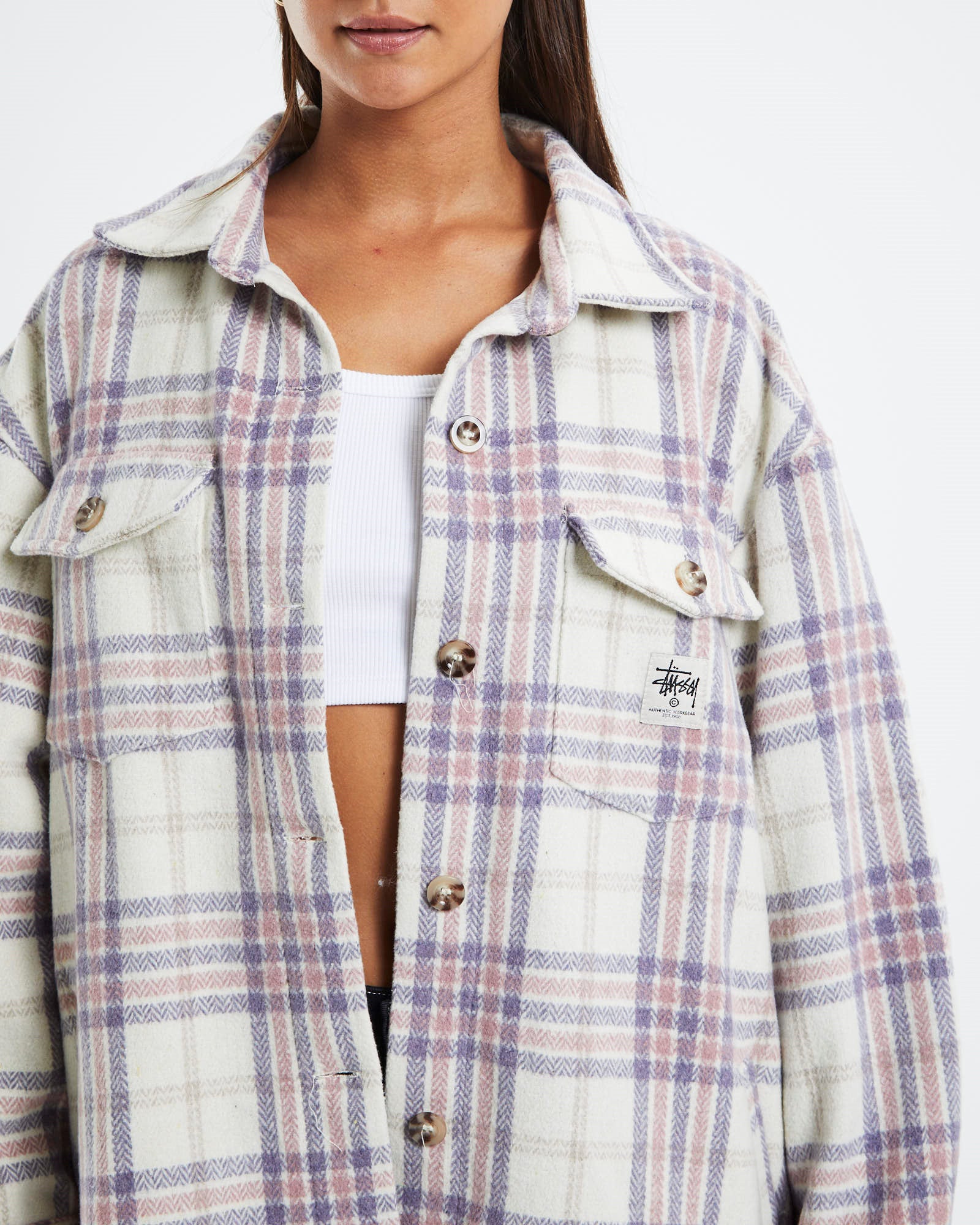 Harley Jacket Off White Check OFF WHITE
