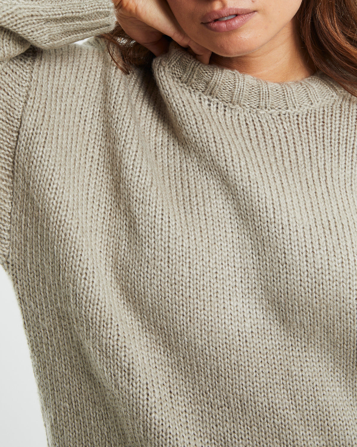 Super Slouch Sweater Cement Beige CEMENT