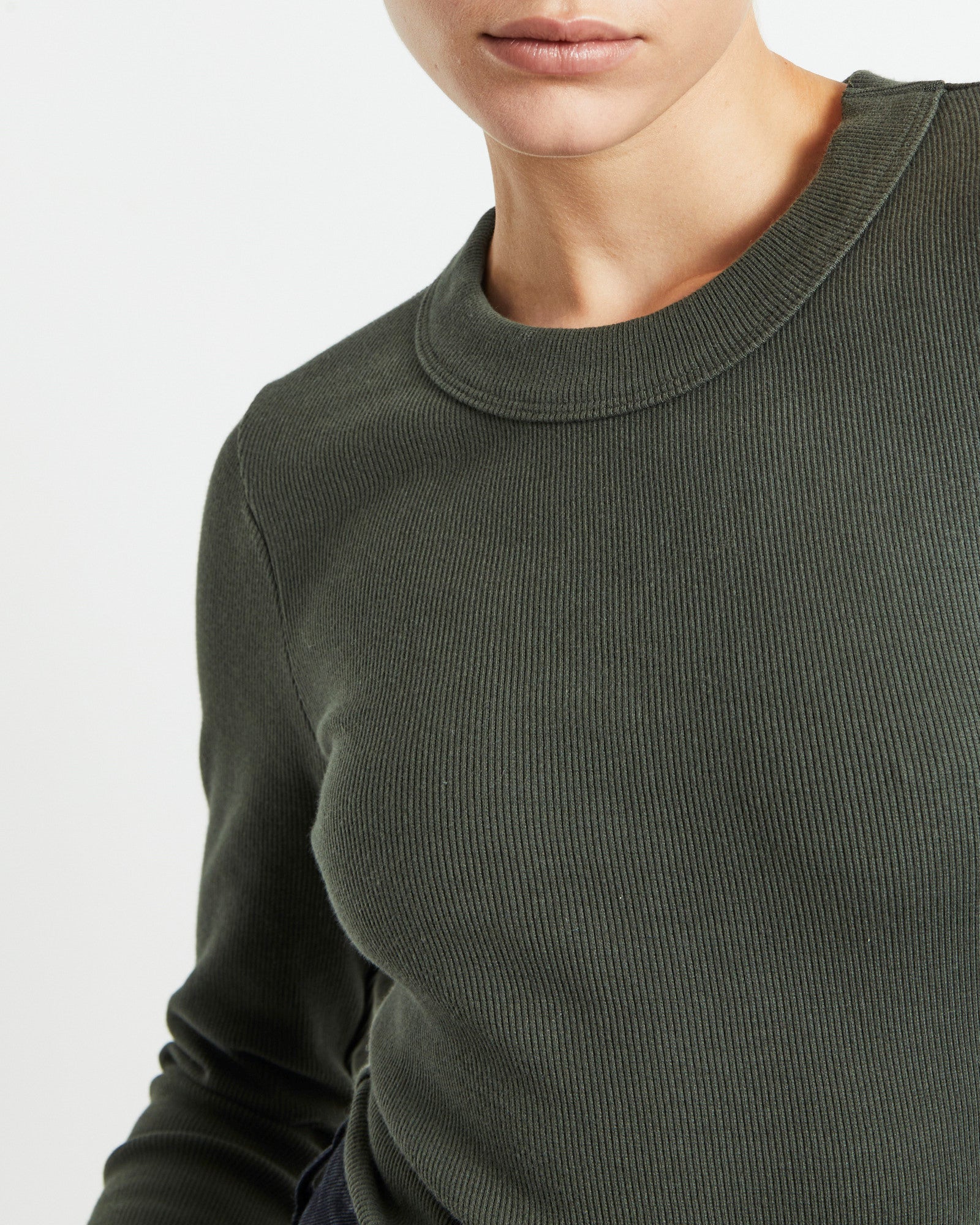 Jonesy Long Sleeve Top Dark Military Green GREEN