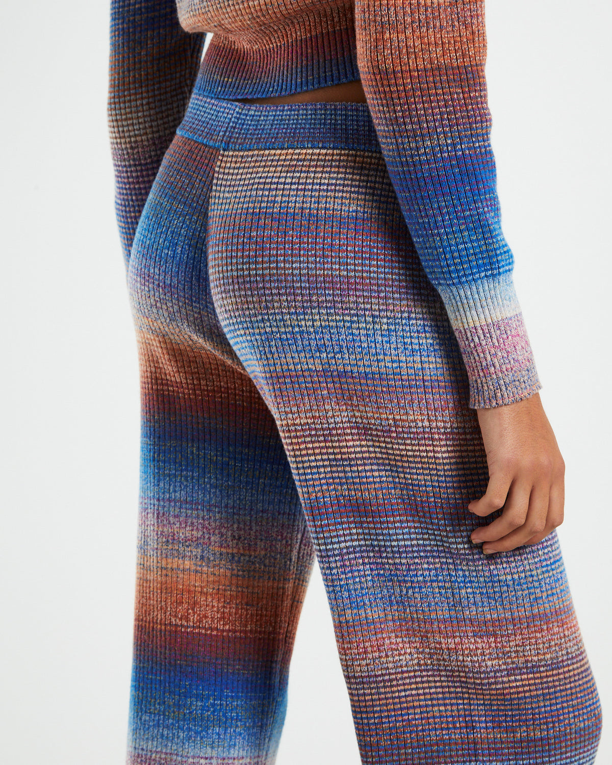 Pnoom Wide Leg Knit Pants Powder Blue ASSORTED