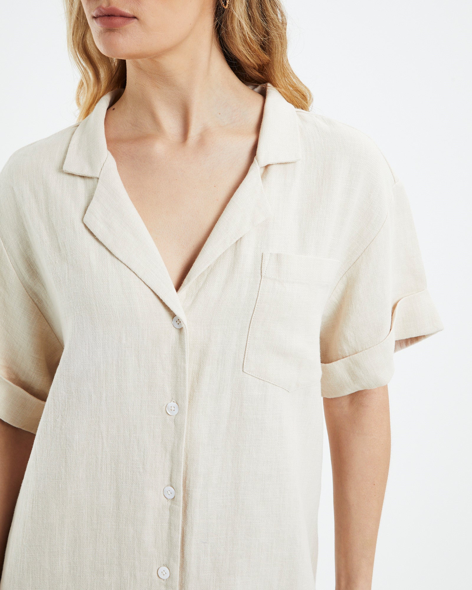 Payton Shirt Dress Natural NATURAL