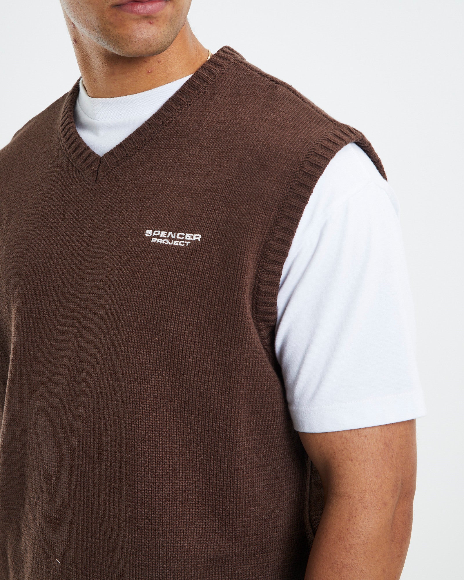 Knit Vest Umber Brown BROWN
