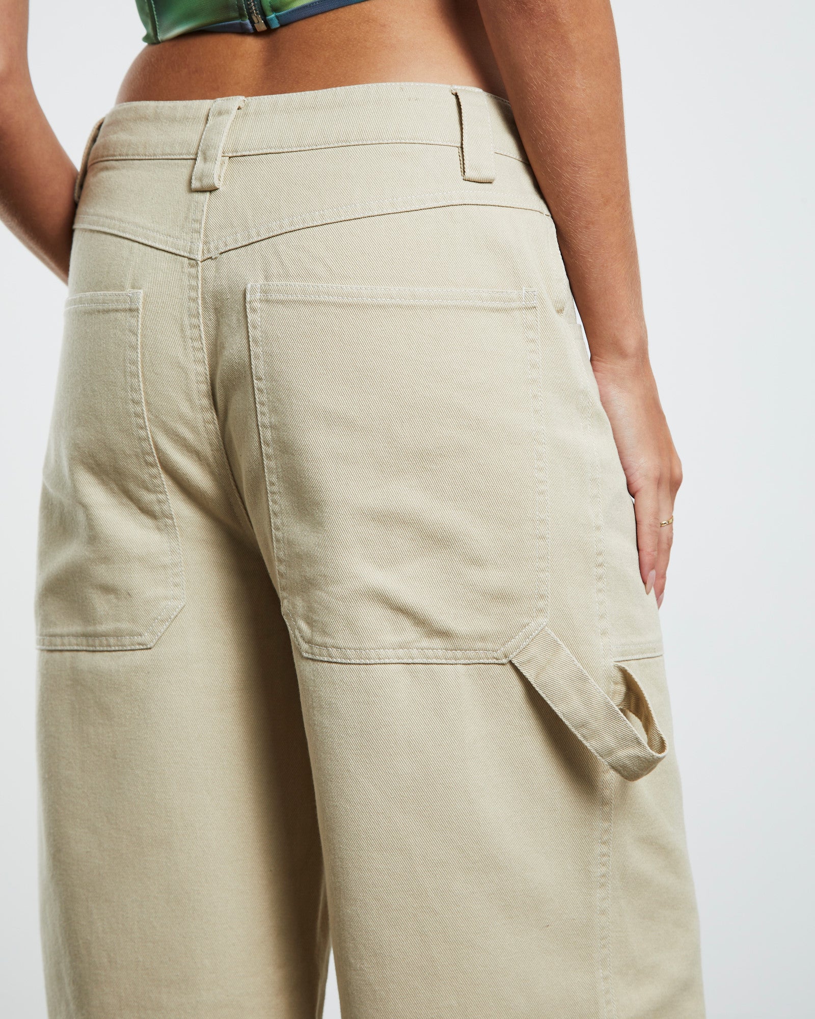 Ash Panelled Carpenter Pants Beige BEIGE