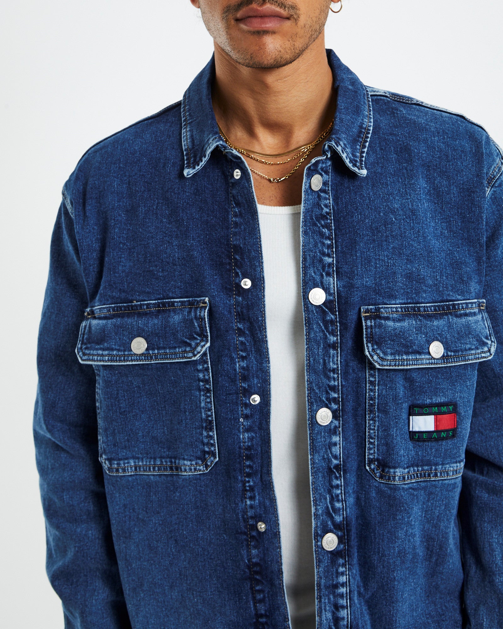 Utility Denim Shirt Jacket Blue DENIM