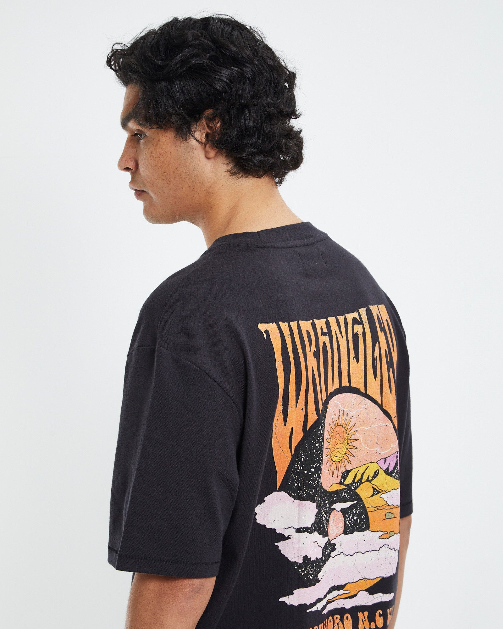 Ying Yang T-Shirt Worn Black BLACK