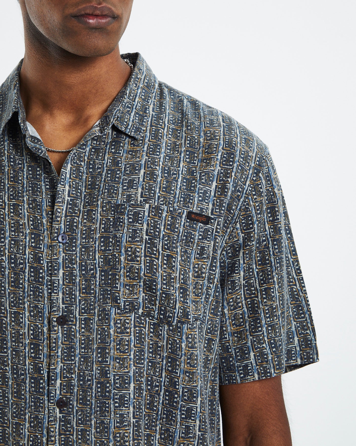 Garageland Short Sleeve Shirt Tony Stripe Blue