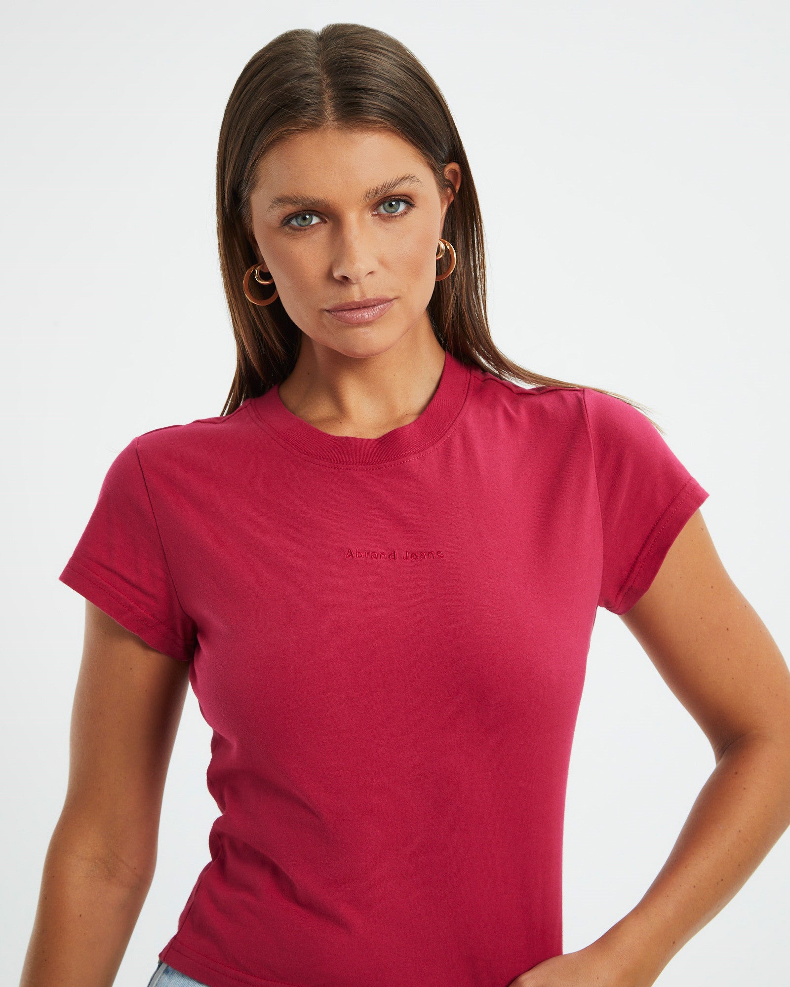A Baby Tee Magenta Red HOT PINK