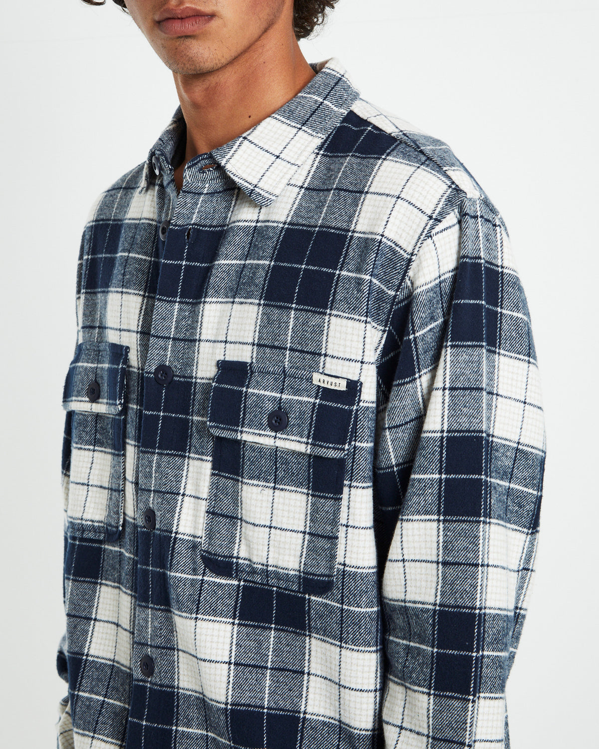 Windsor Check Overshirt Navy NAVY