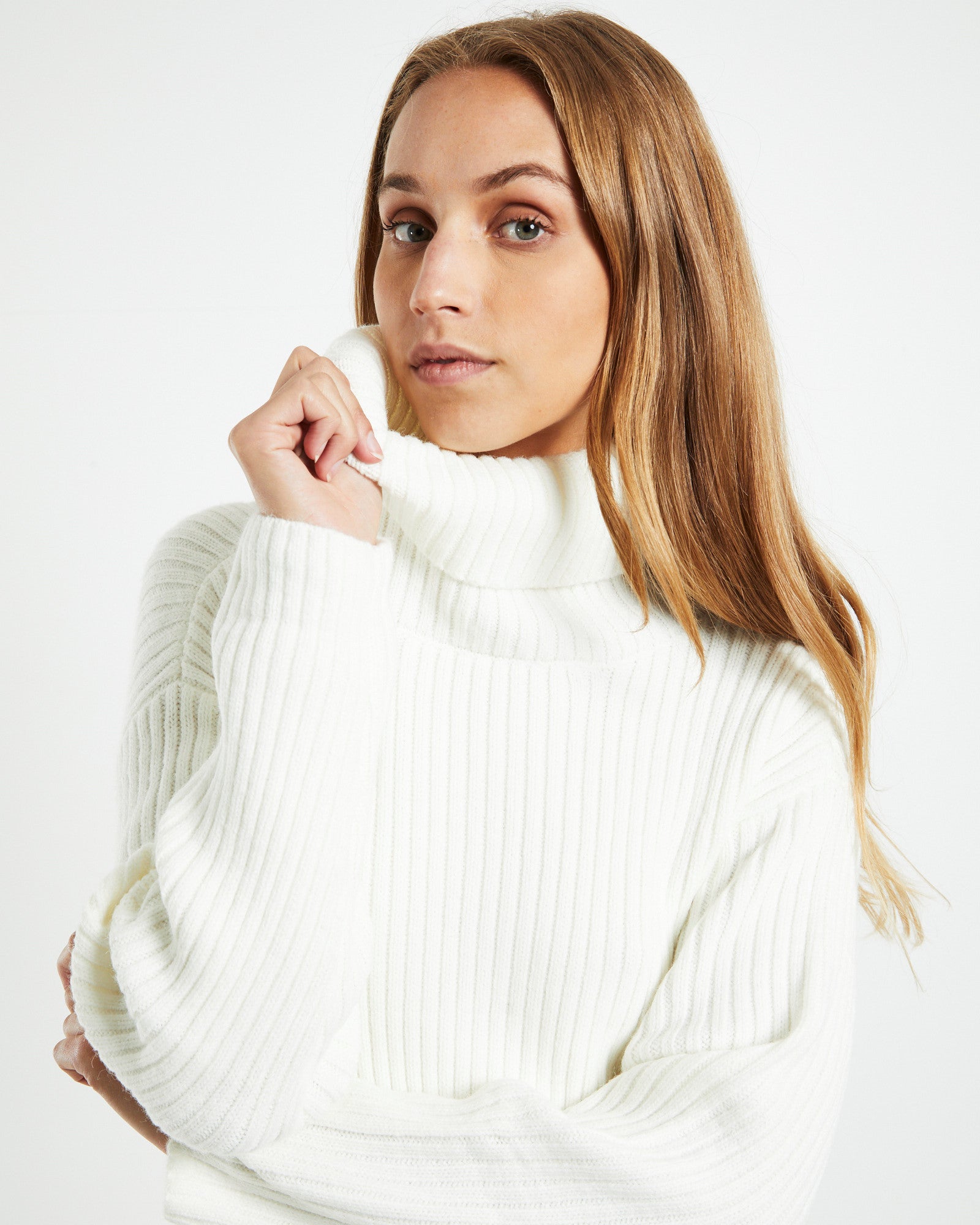 Amina Tie Back Boxy Knit Jumper White WHITE
