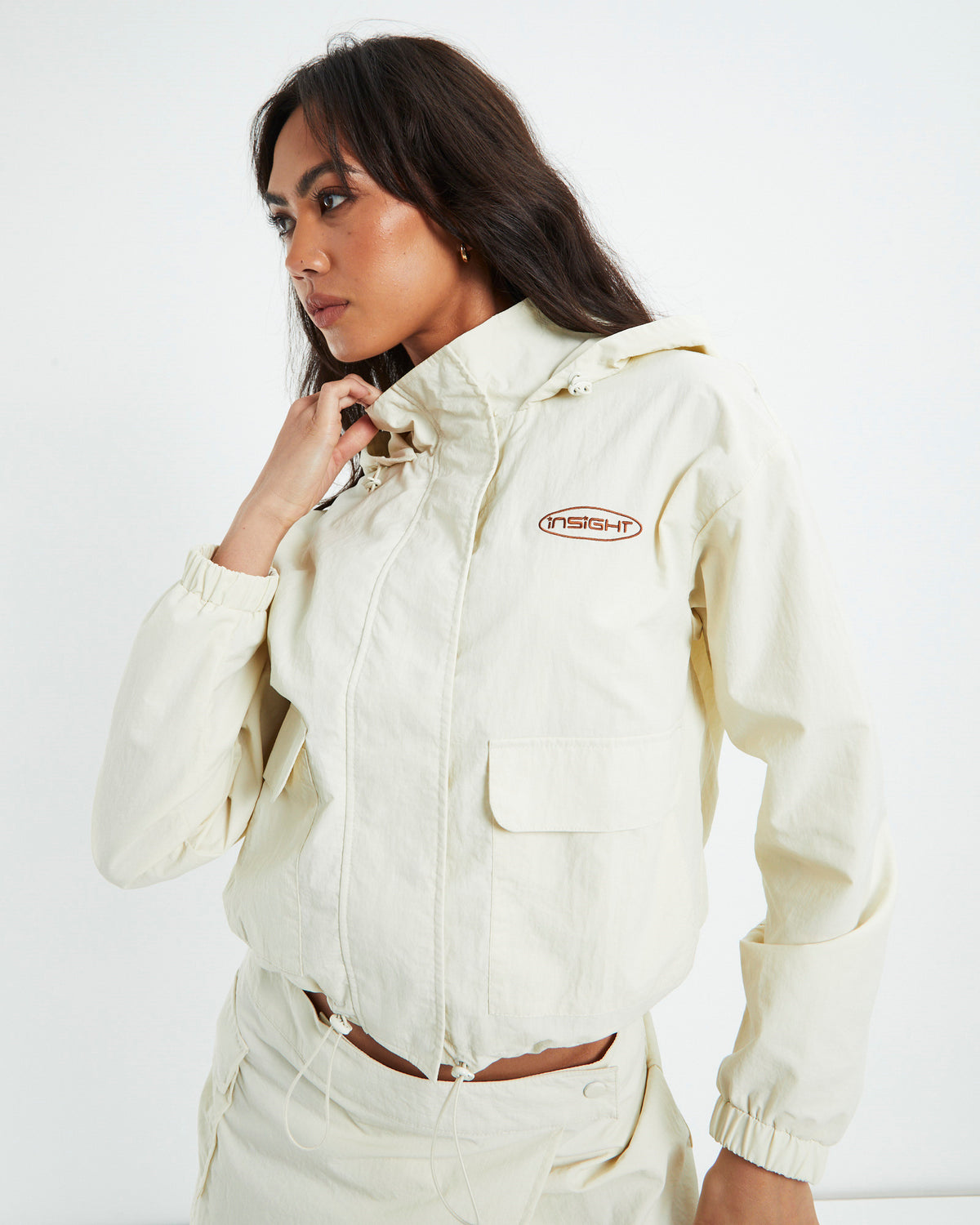 Astrid Nylon Track Jacket Cream OFF WHIT