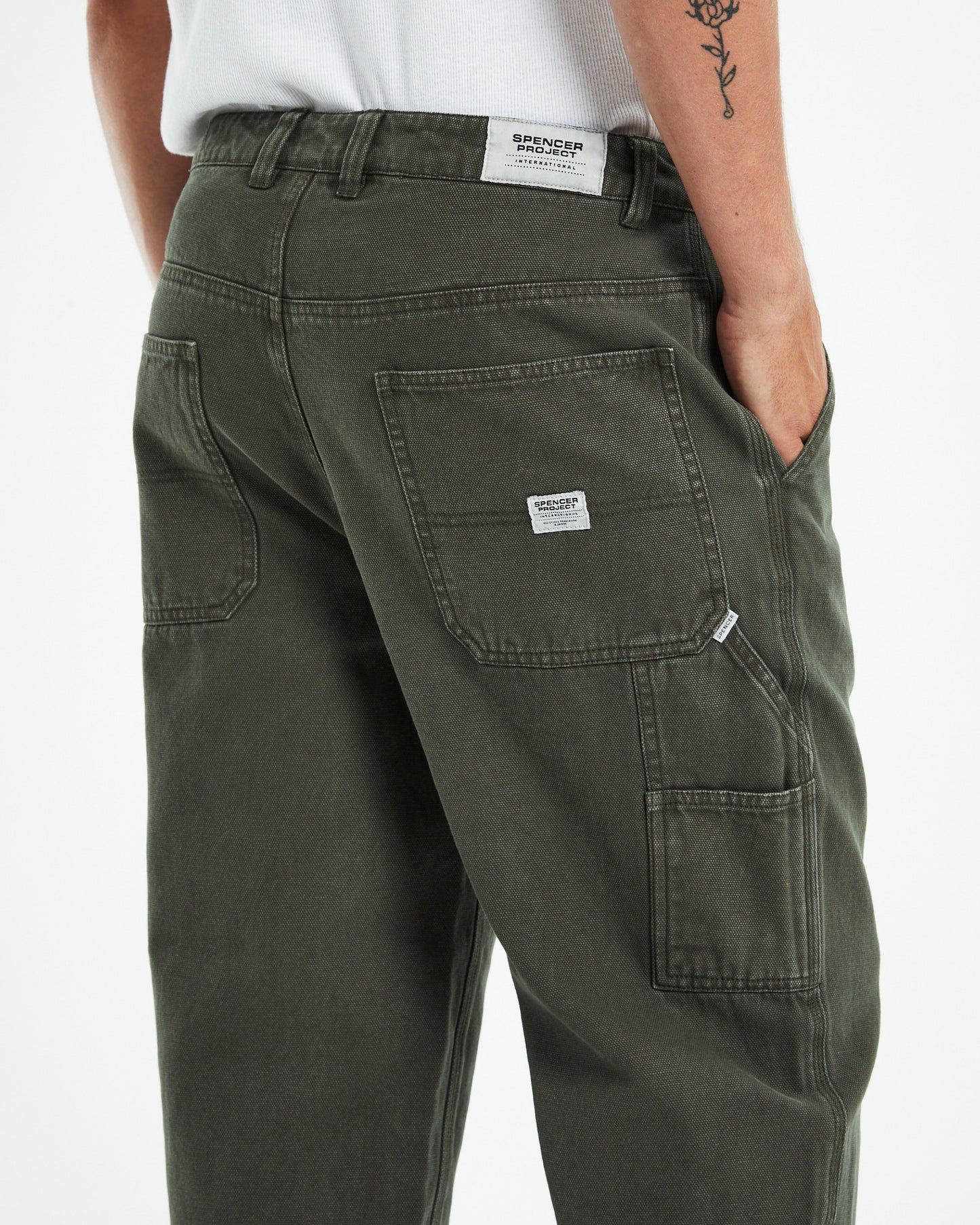 Canvas Carpenter Pants Olive Green