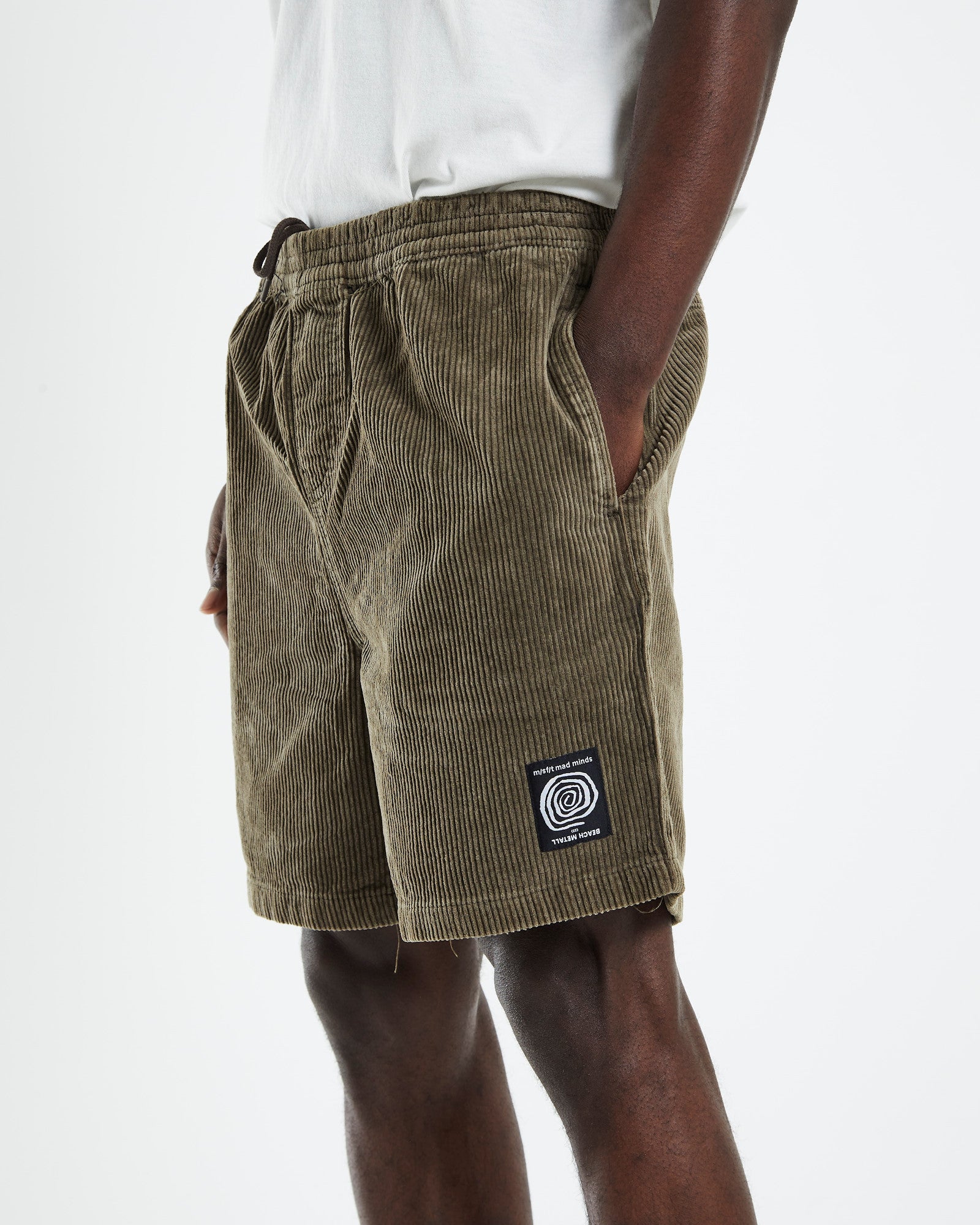 Pigment Cotton Cord Beach Metal Shorts Brown