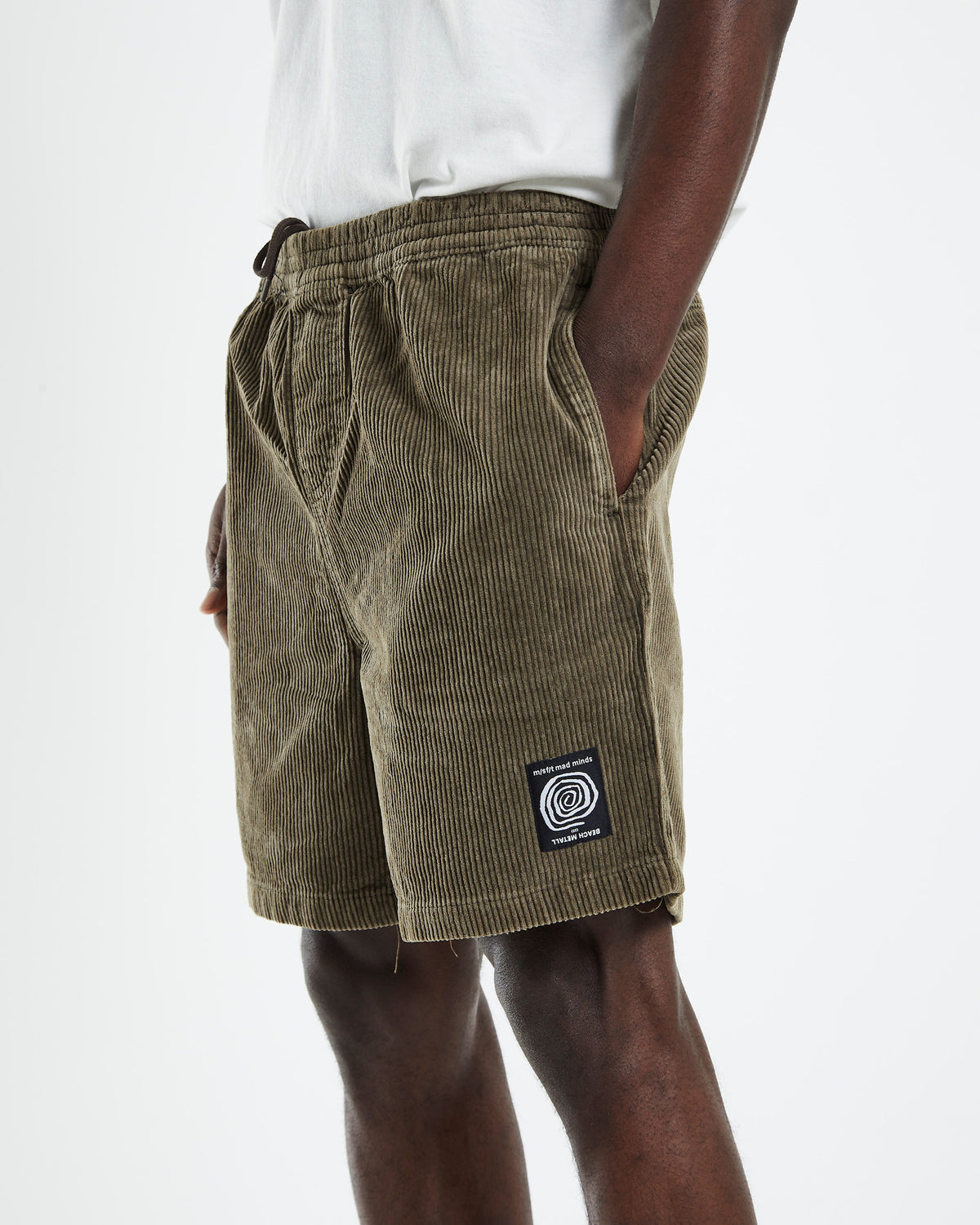 Pigment Cotton Cord Beach Metal Shorts Brown BROWN