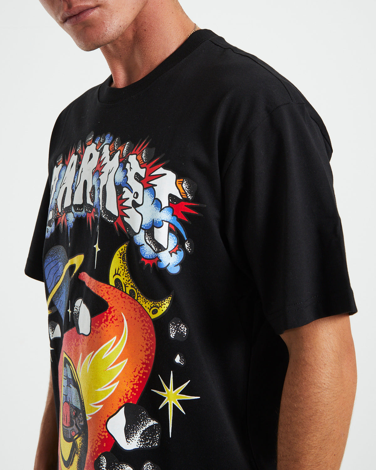 Smiley Conflicted Short Sleeve T-Shirt in Black BLACK